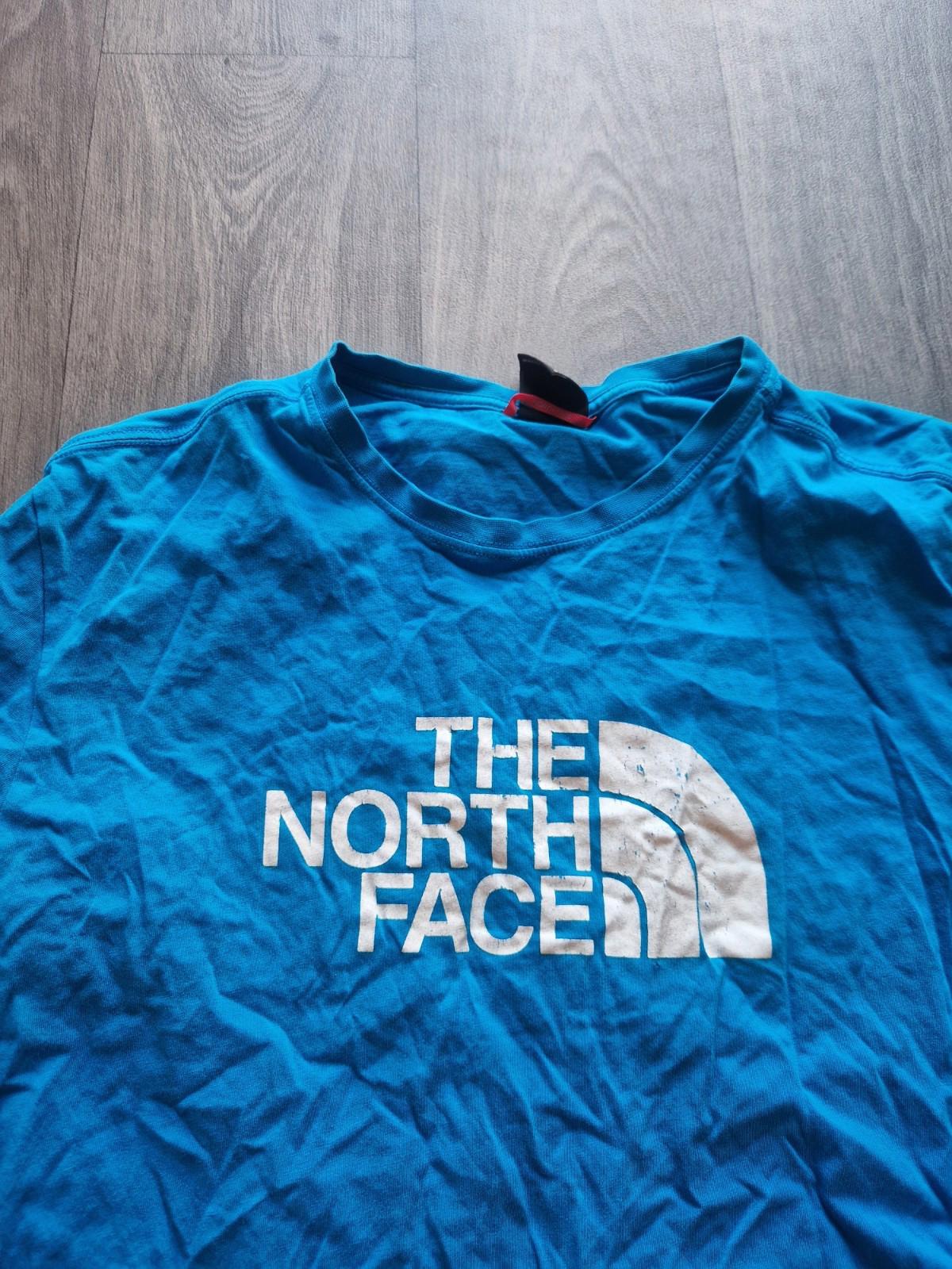 The North Face Blue Crew Neck T -shirt Front Chest Hit Womens Uk Size L