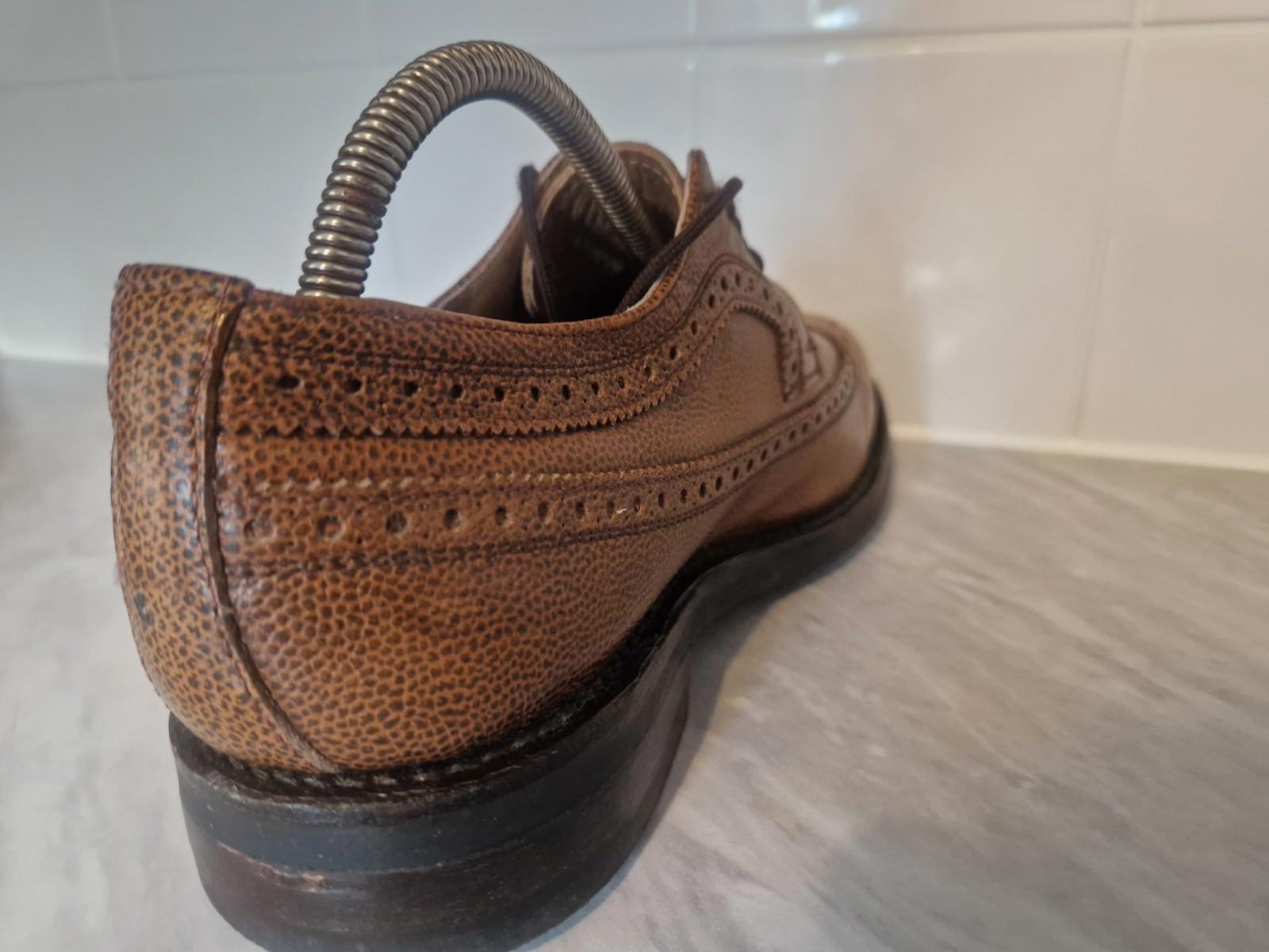 Samuel Windsor Brown Quality Grain Leather Wingtip Brogues Uk Size 8 Gc