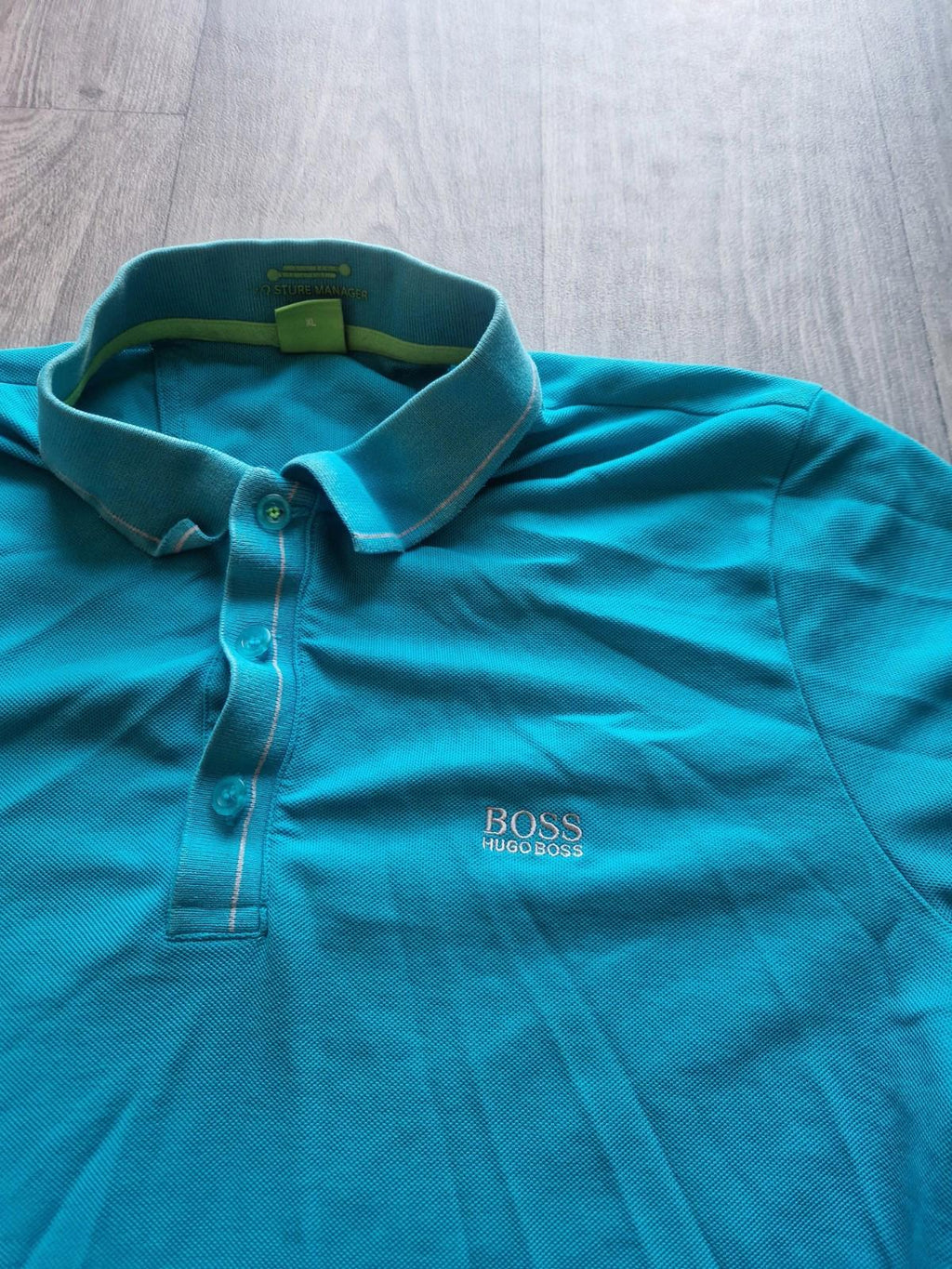 Hugo Boss Green Label Teal Blue Polo Shirt Uk Size Xl Slim Fit Vgc
