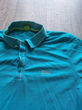 Hugo Boss Green Label Teal Blue Polo Shirt Uk Size Xl Slim Fit Vgc