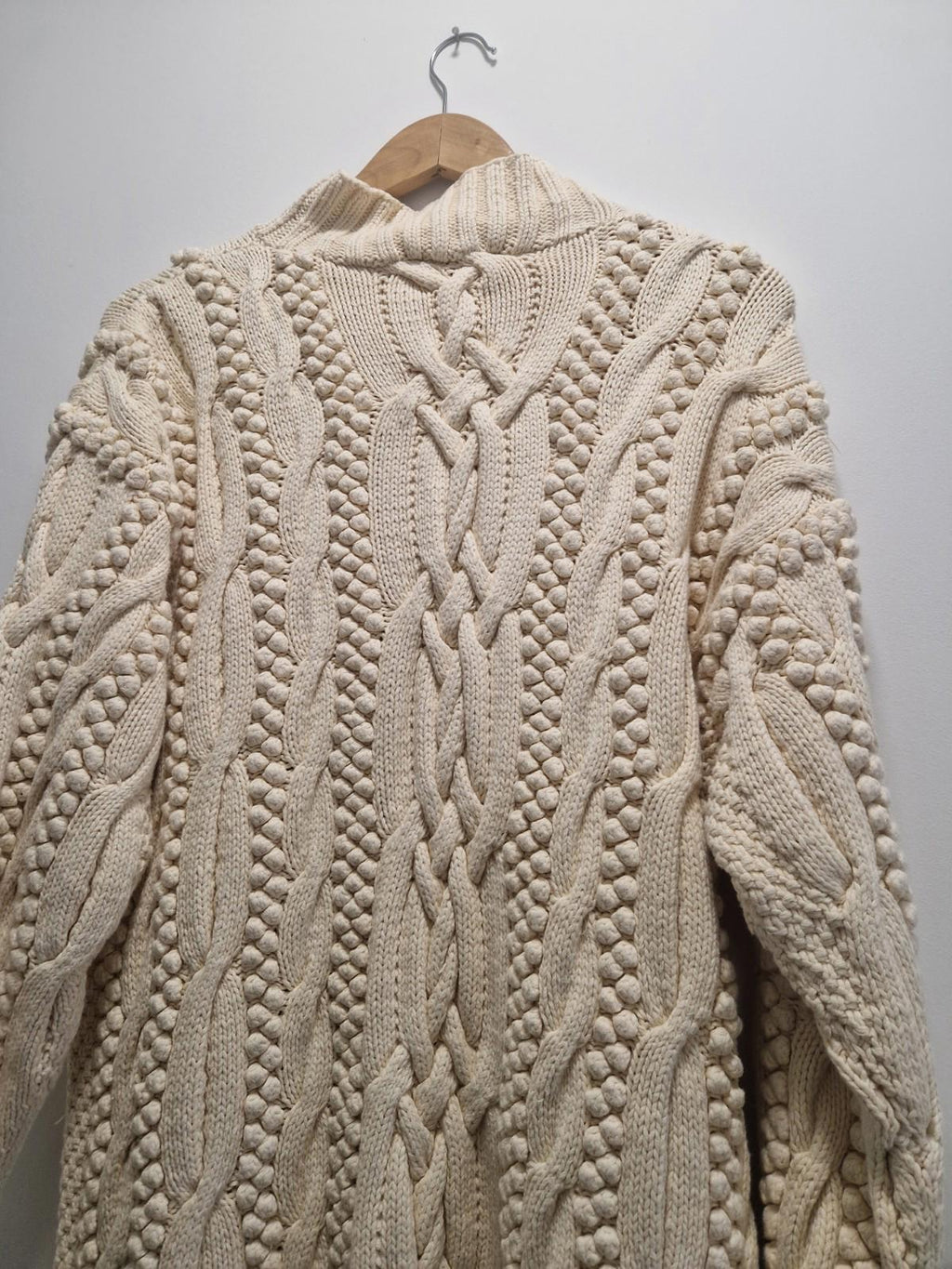 Vintage 90s Joseph Tricot Heavyweight  Cream 100% Cotton Cable Knit Jumper Uk M