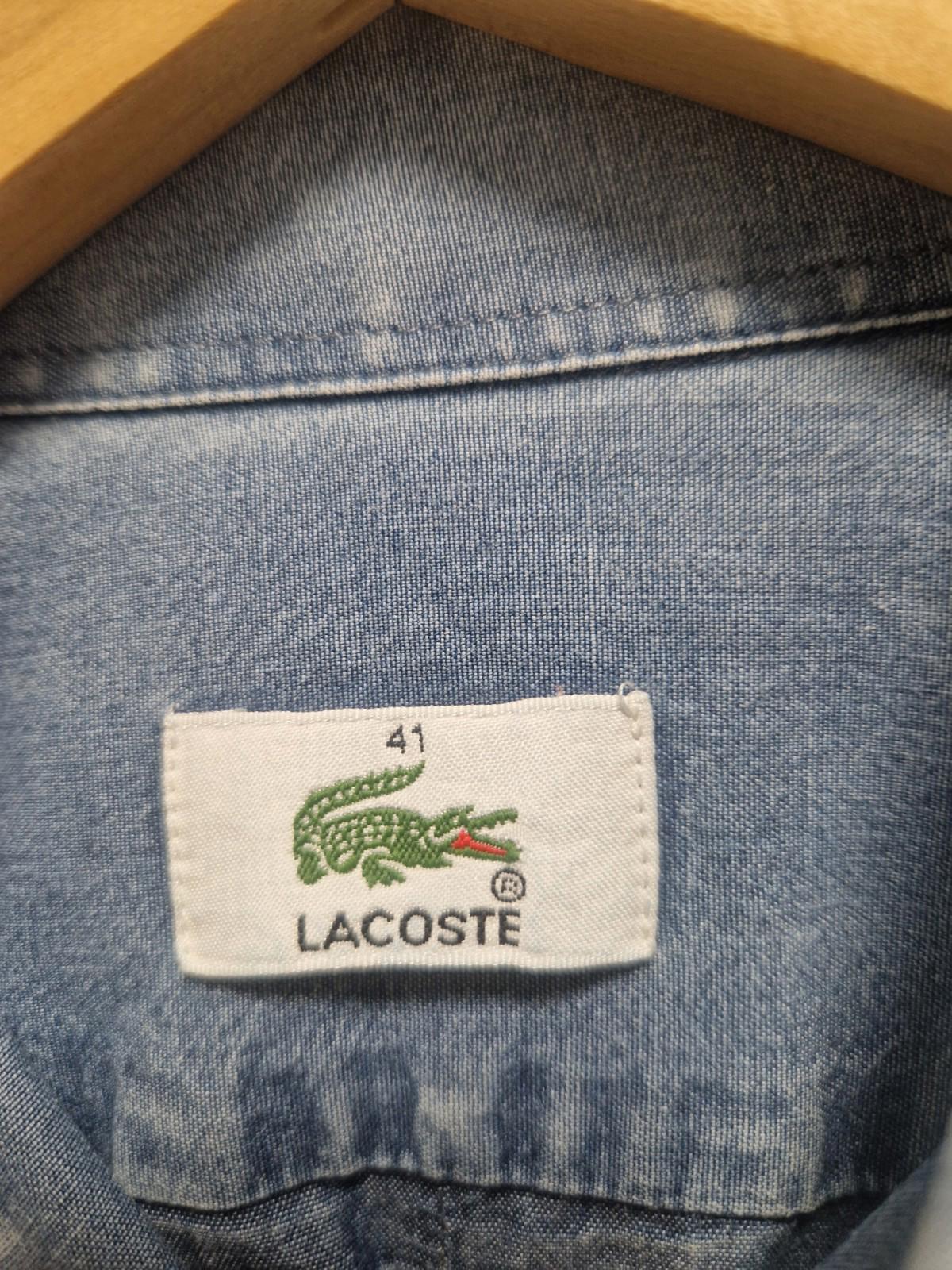 Lacoste Mens Blue Full Button Shirt 100% Cotton Size 42  Pit 2 Pit 23" Uk Xl Gc