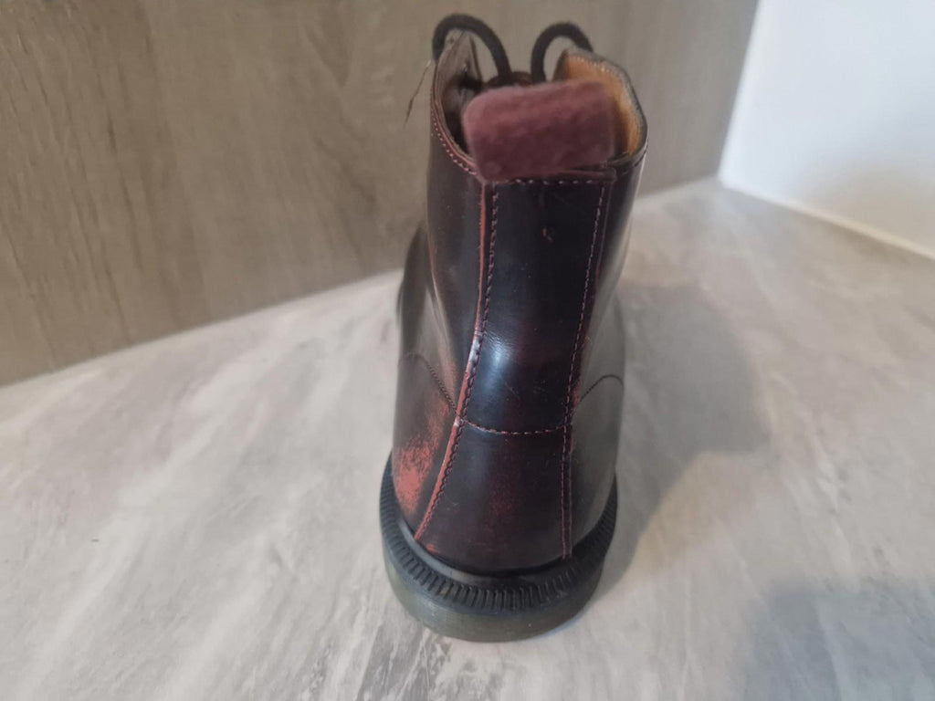 Dr Martens Emmeline UK Size 5 (EU 38) Womens Dark Red Patent Leather Boots Gc