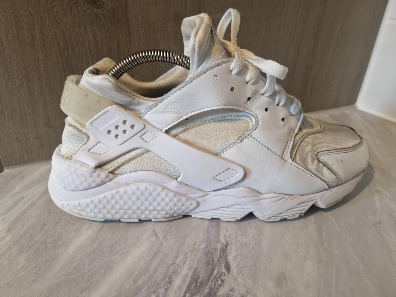 Nike Air Huarache Triple White Trainer Sneakers Mens Uk Size 11 Gc
