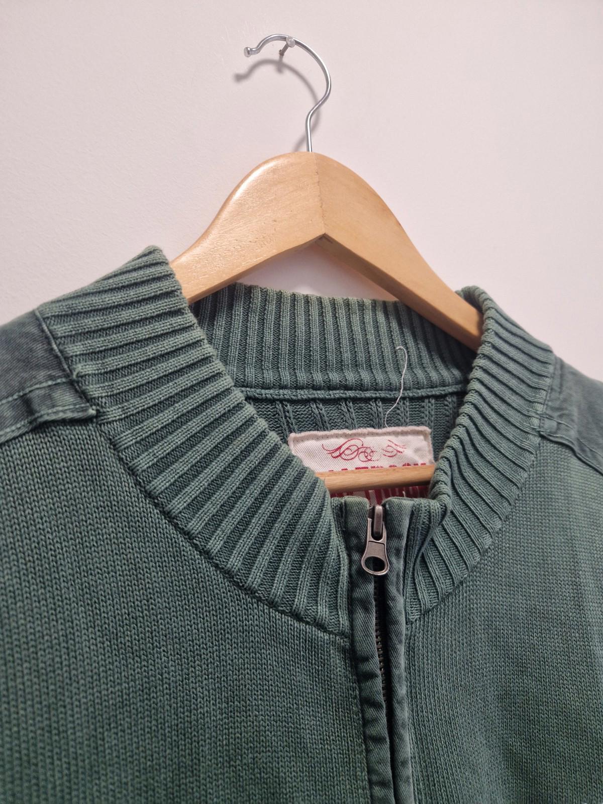 Y2k Saltrock zip-up knit sweatshirt/cardigan Green Uk Size Large 100% Cotton  Gc
