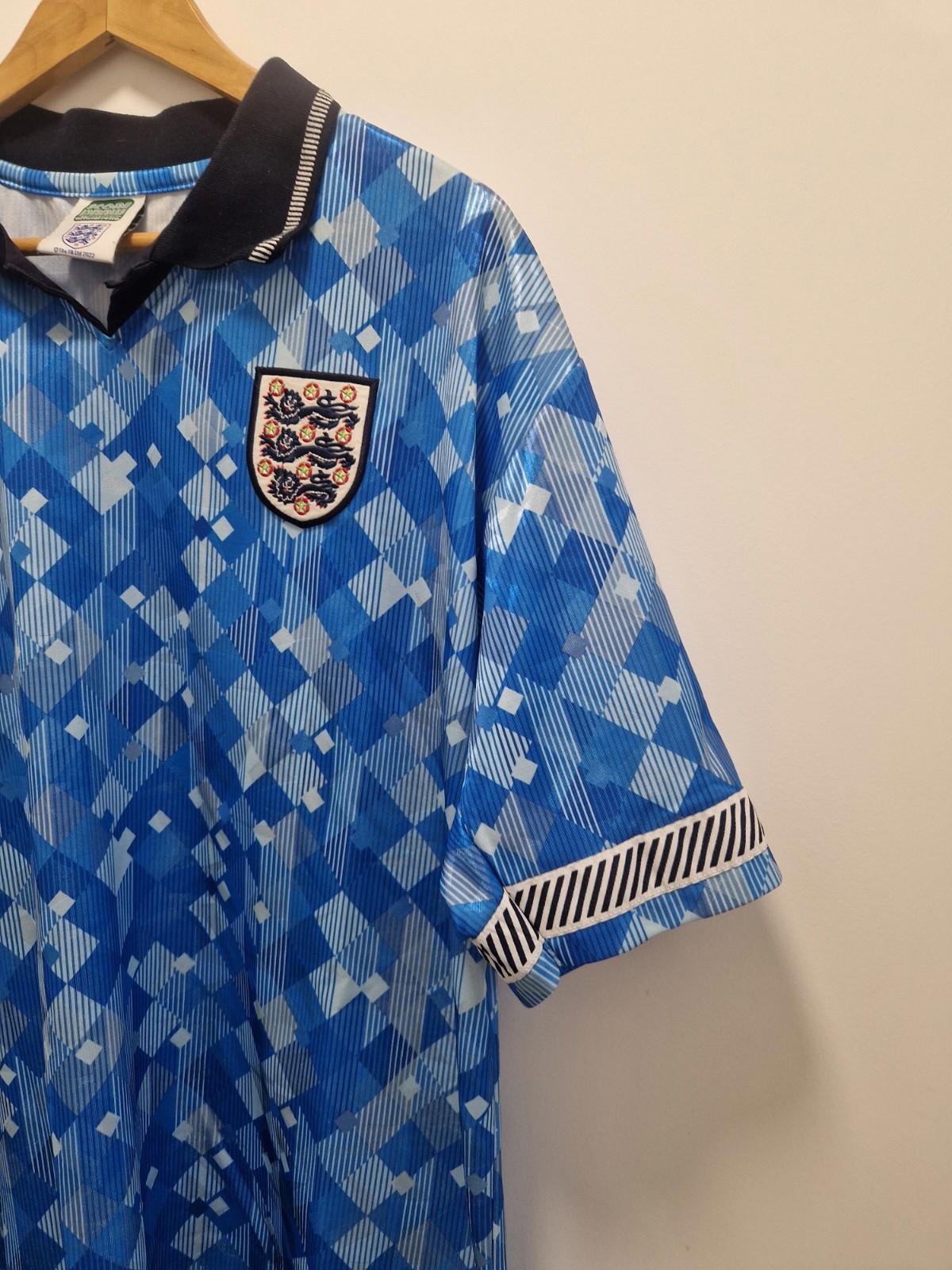 England Retro Third Football Shirt Italia 90 Score Draw World Cup Uk Xl Gc