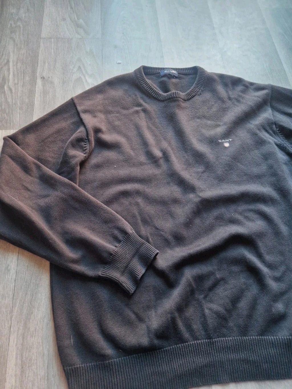 Gant Black 100% Cotton  Crew Neck Jumper Uk Size Xl Gc
