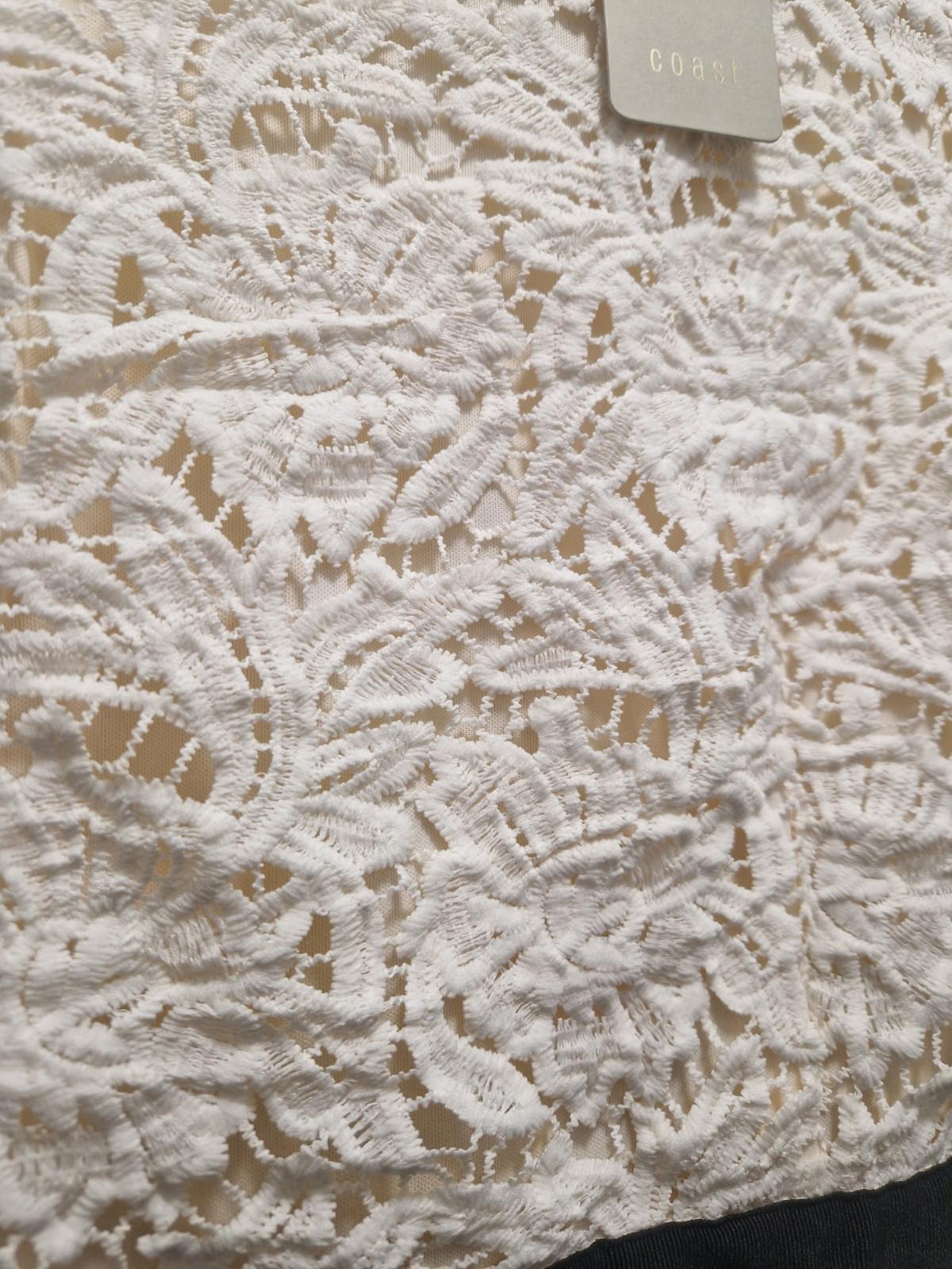 coast lace pephem mini dress ivory New With Tags Uk Size 12