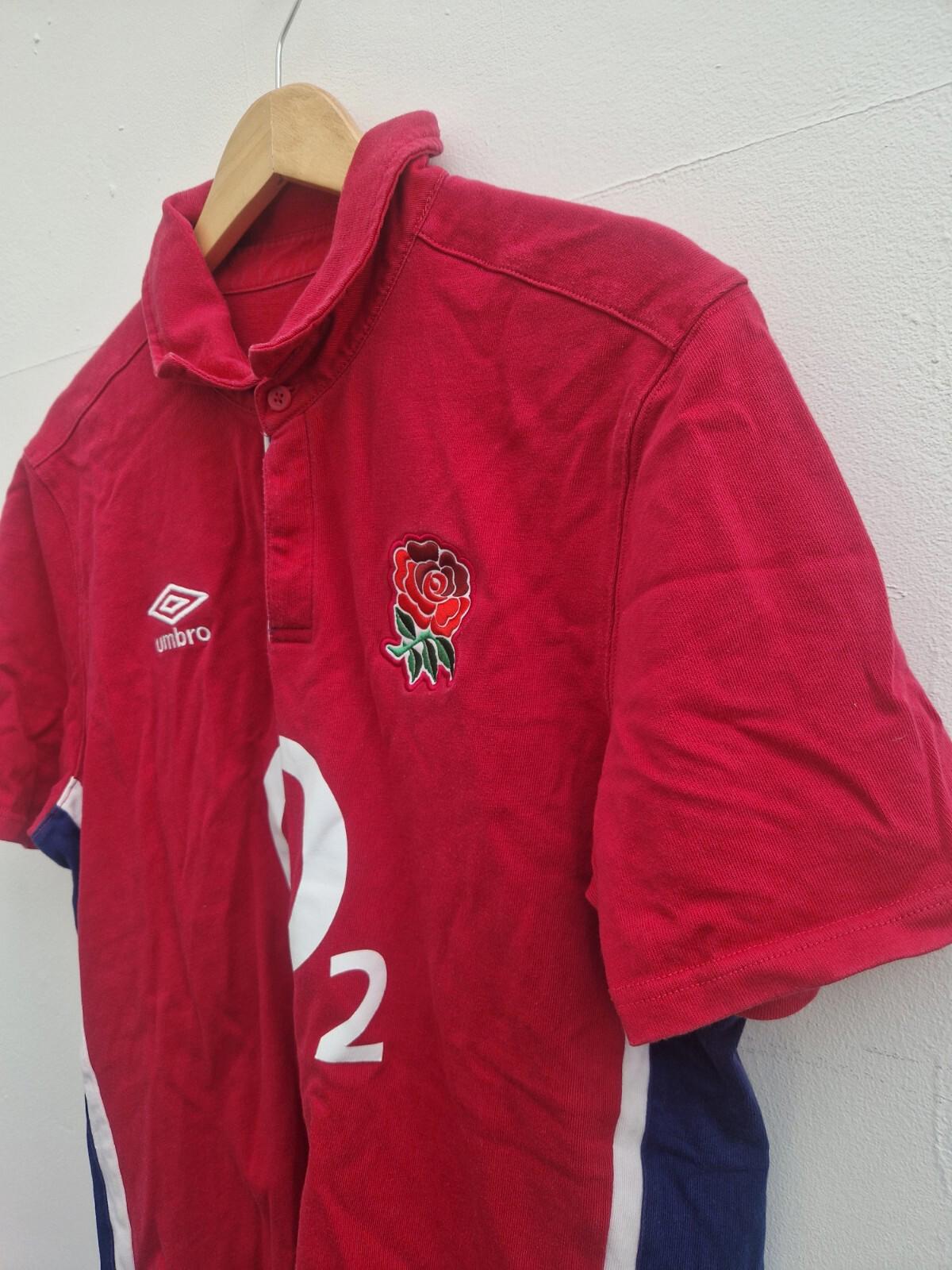 England Rugby Union Away Shirt 2021/2022 Umbro Classic Cotton Red Uk  Size Xl Gc
