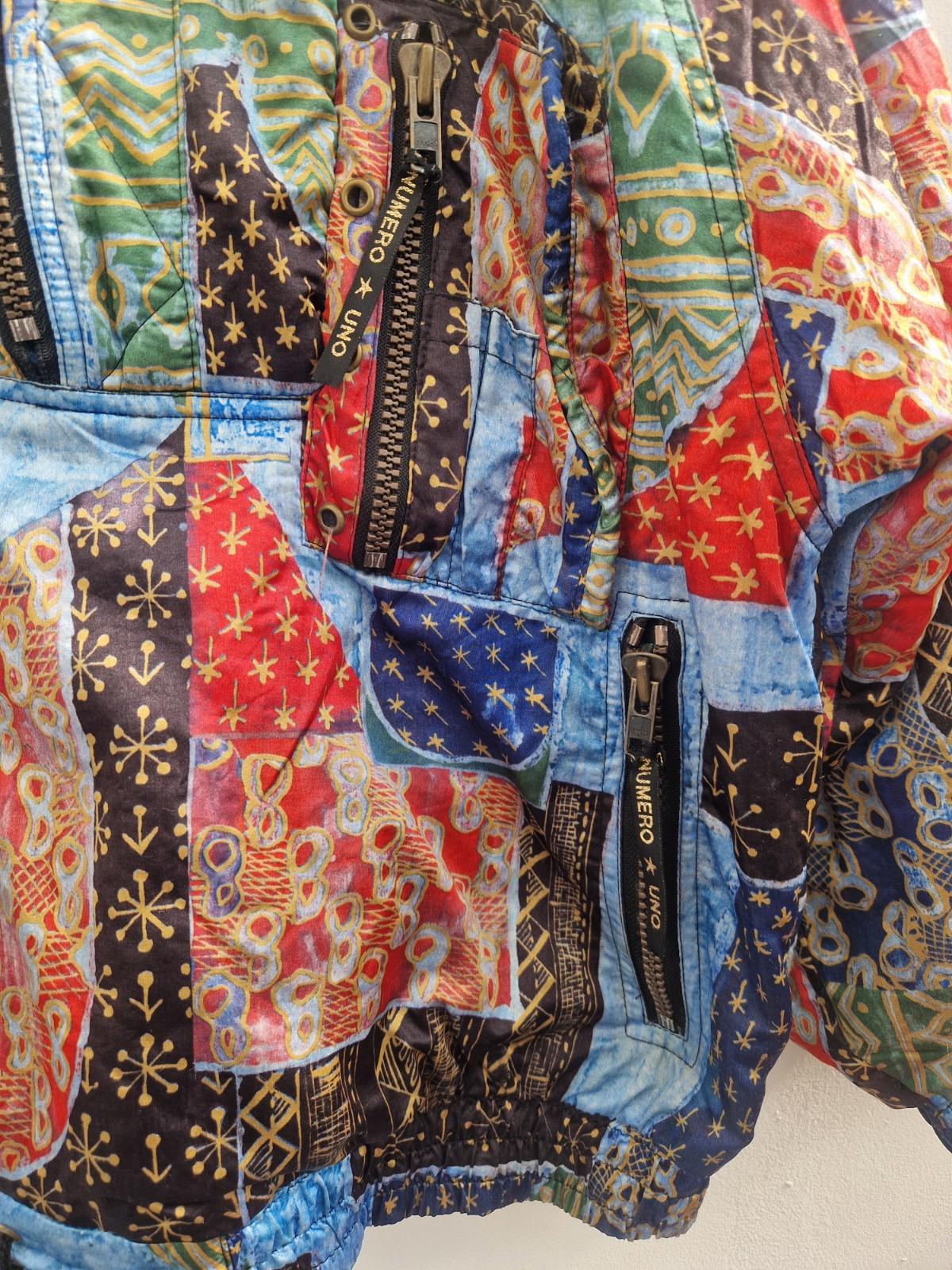 Vintage Numero Uno Over Head  Jacket 90's  Patchwork Pattern Uk Size M Check ⬇️