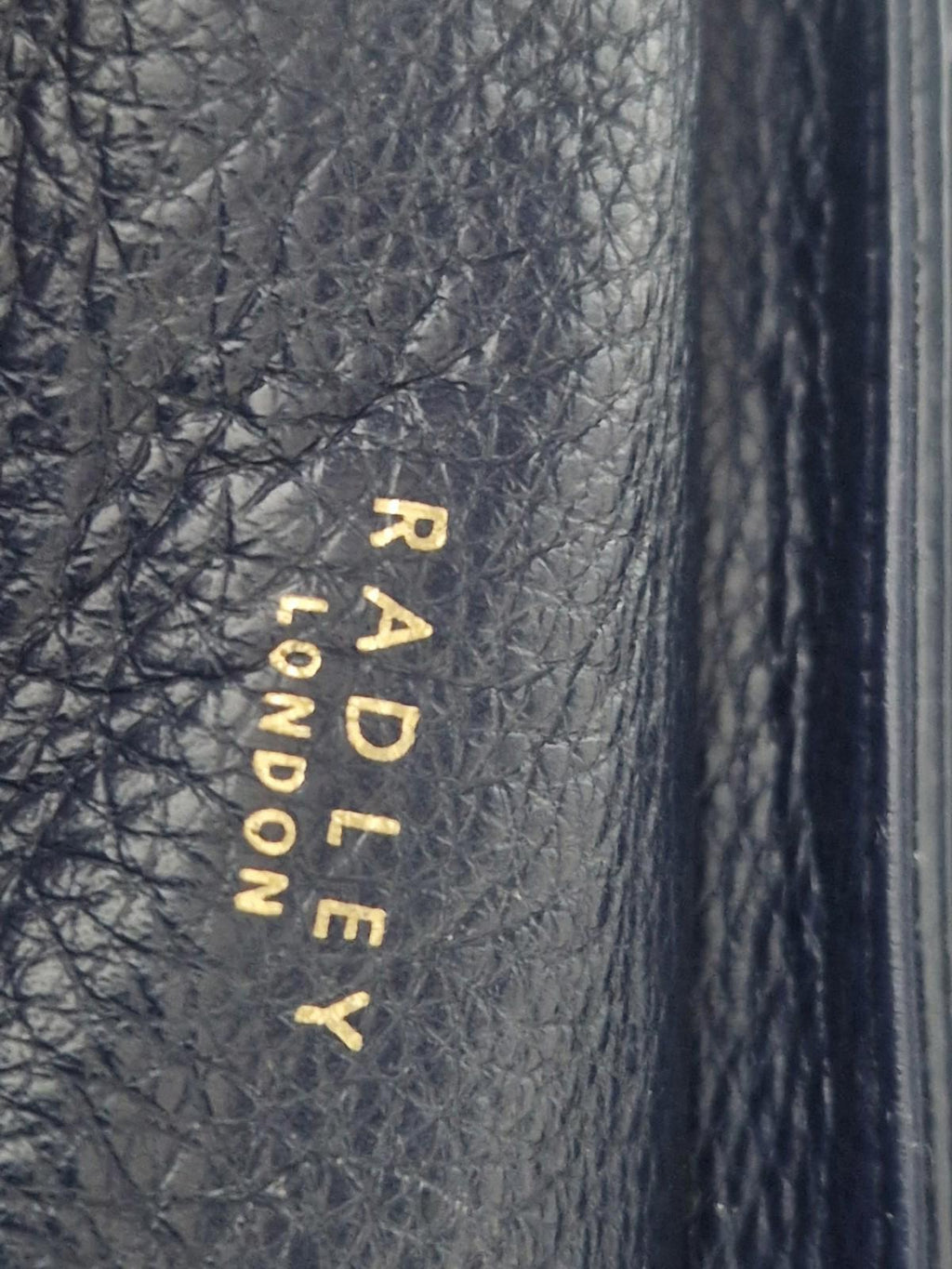 Radley Navy Leather shoulder bag with light blue handles red Leather Accents