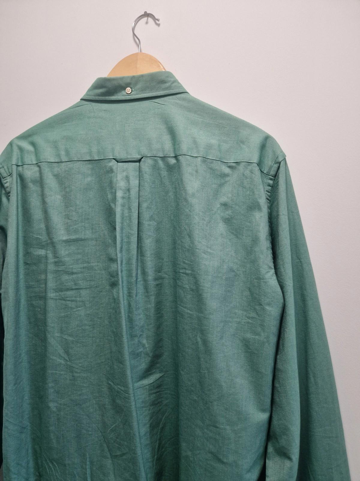 Gant Mens Oxford Full Button Shirt Long Sleeve Green 100% Cotton Uk L Gc