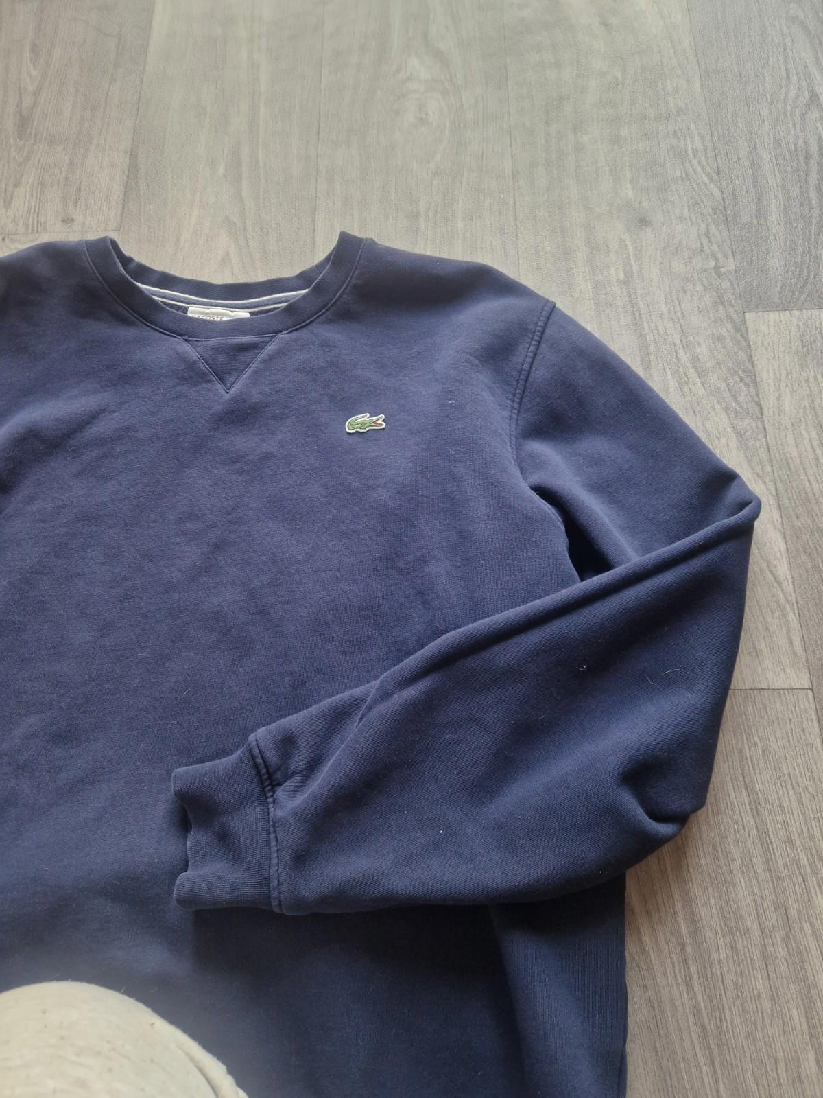 Lacoste Classic Logo Crew Neck Sweatshirt in navy blue Fra 7 Uk  Size Xxl Gc