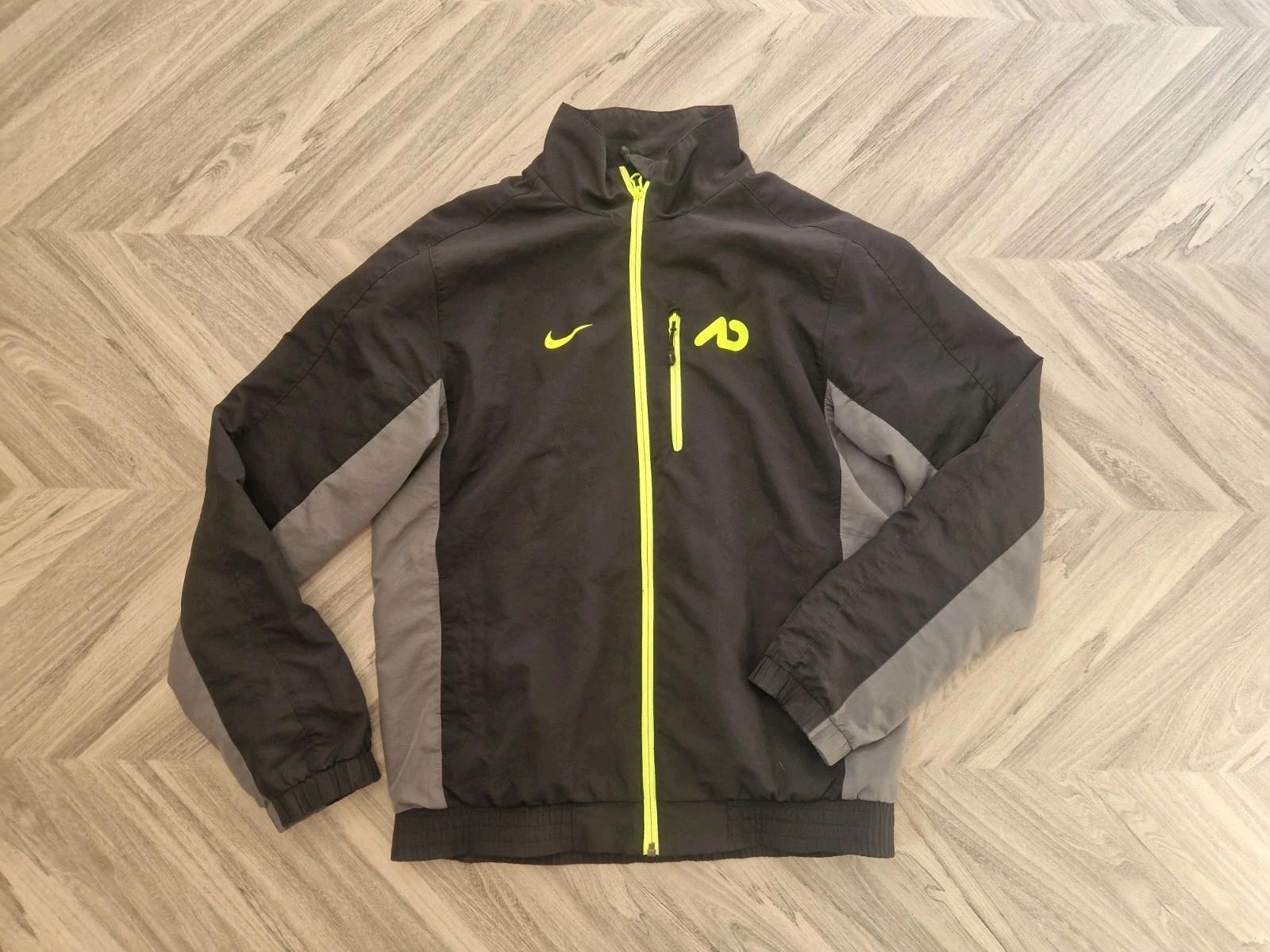 Nike Full Zip Wind Breaker Jacket Black Neon  Yellow Uk Mens Small Gc