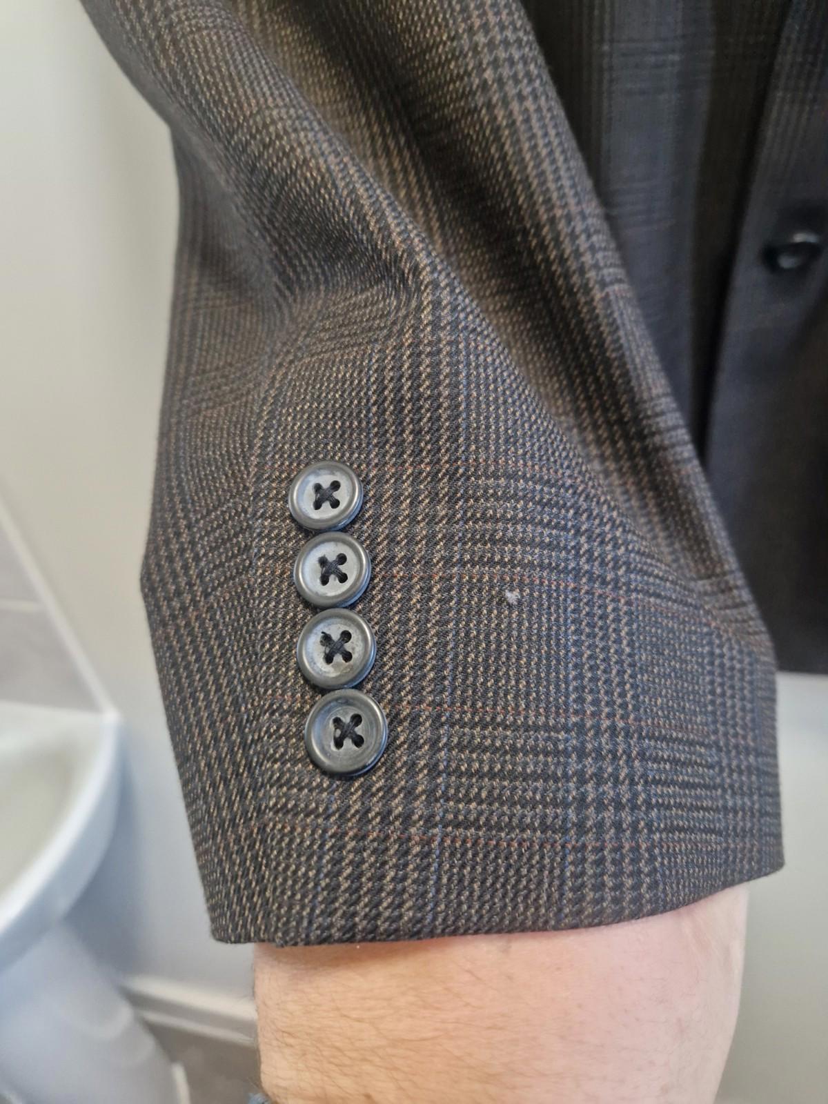 Joseph & feiss International Moore grey plaid wool blazer Jacket Uk M