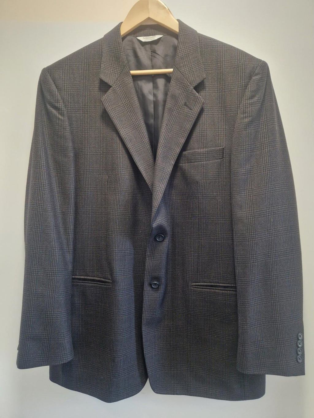 Joseph & feiss International Moore grey plaid wool blazer Jacket Uk M
