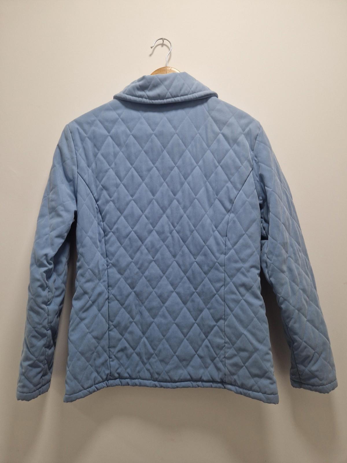 Vintage Barbour Baby Blue Diamond Shaped Microfibre Quilted Jacket Uk Size 10 Gc