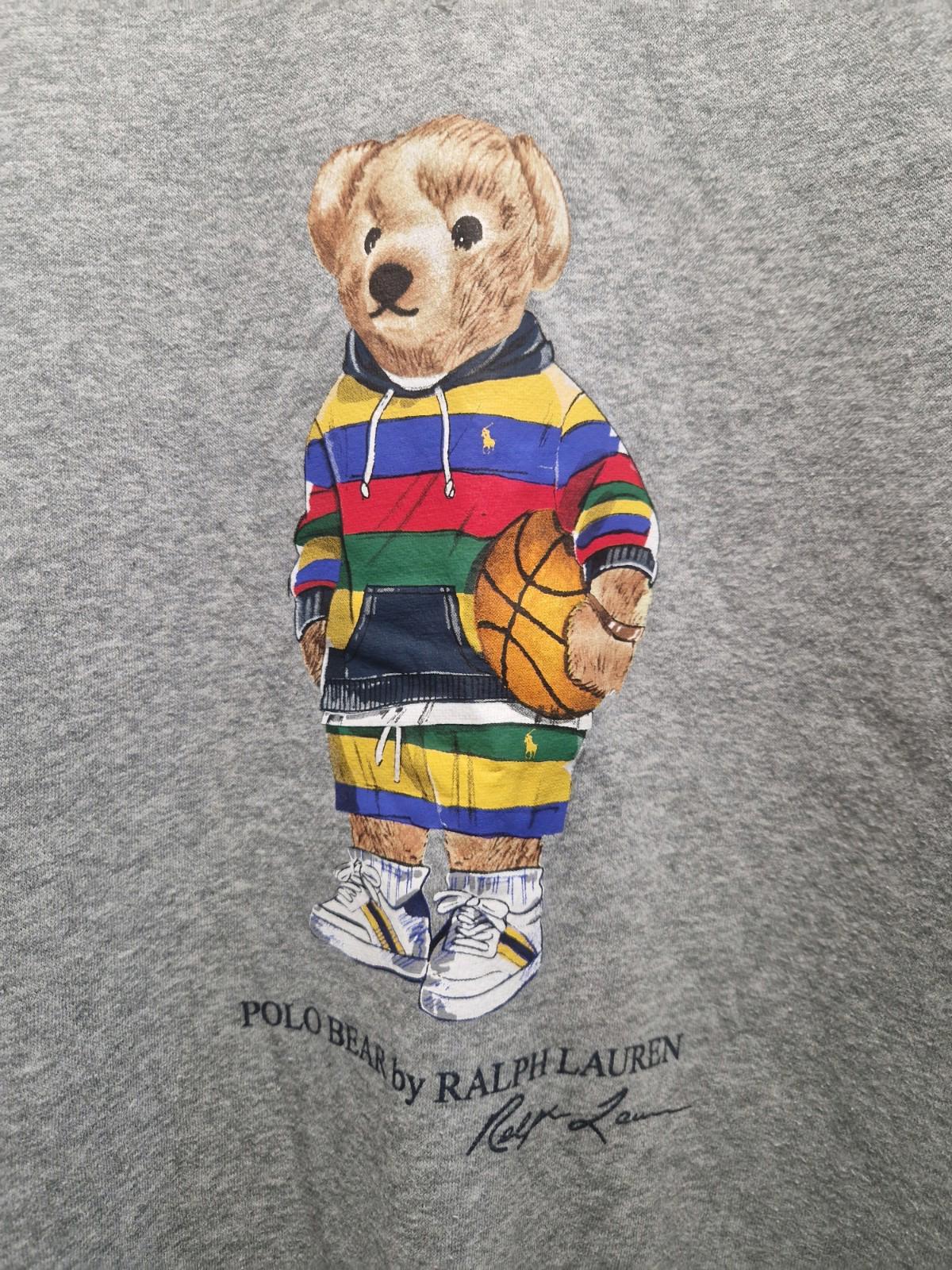 Ralph Lauren polo bear Crew Neck sweater Grey With Basketball Bear Uk Xxl  Gc