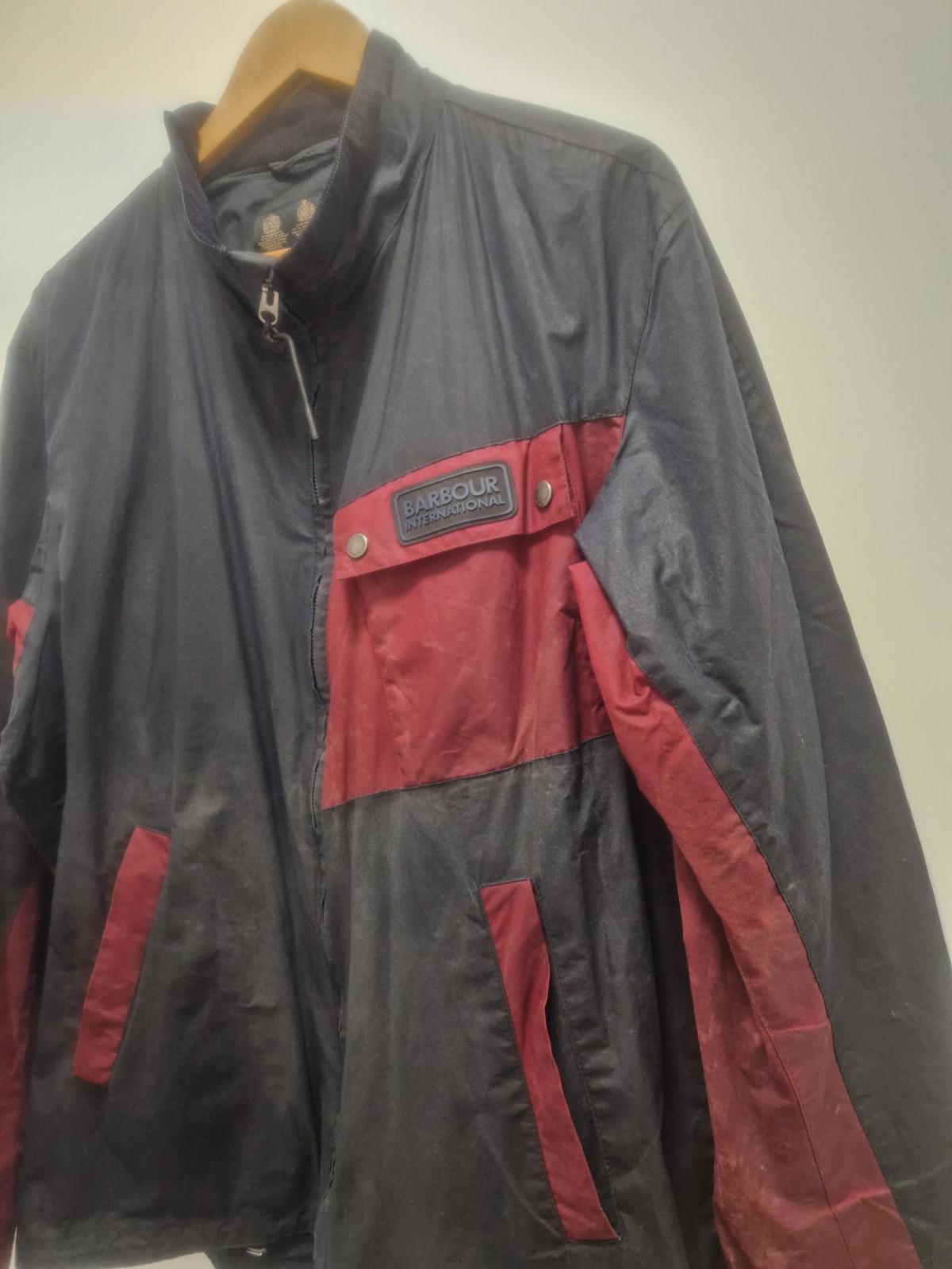 Barbour International 4oz Lightweight  Mayer Wax Jacket Red & Black Uk Xxl Gc