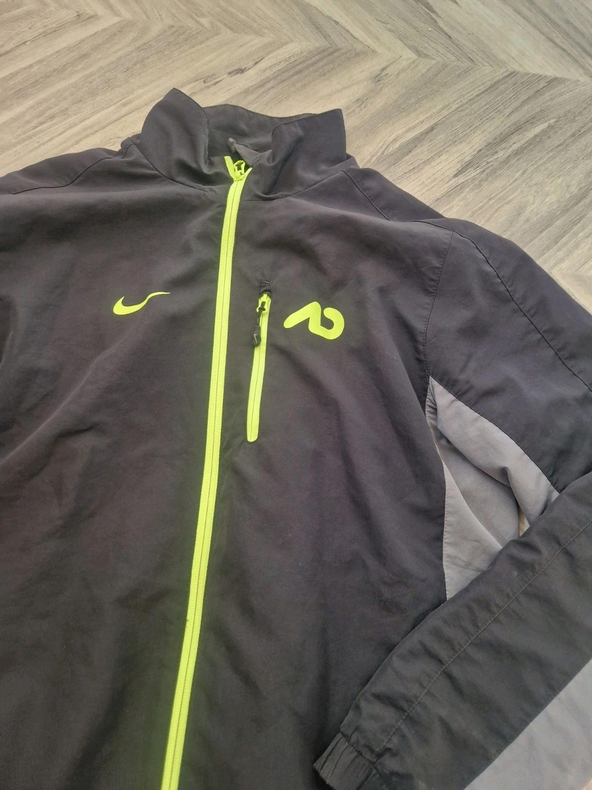 Nike Full Zip Wind Breaker Jacket Black Neon  Yellow Uk Mens Small Gc