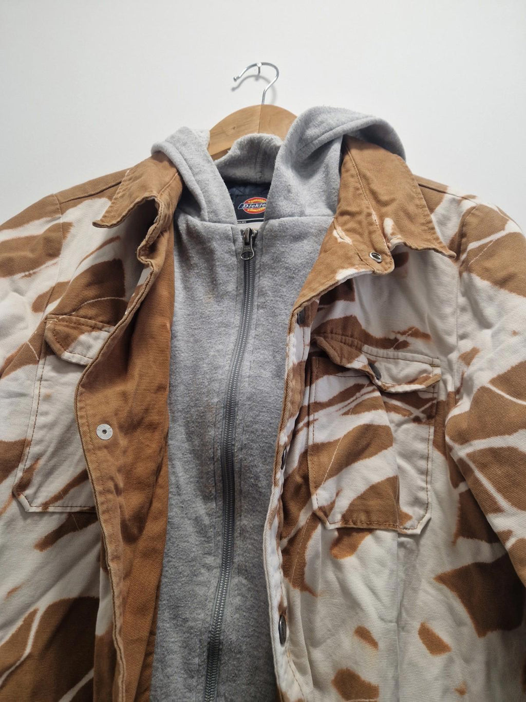 Dickies Tie Dye Design Cotton Hybrid Hooded Jacket Utility Design Uk Size L Gc