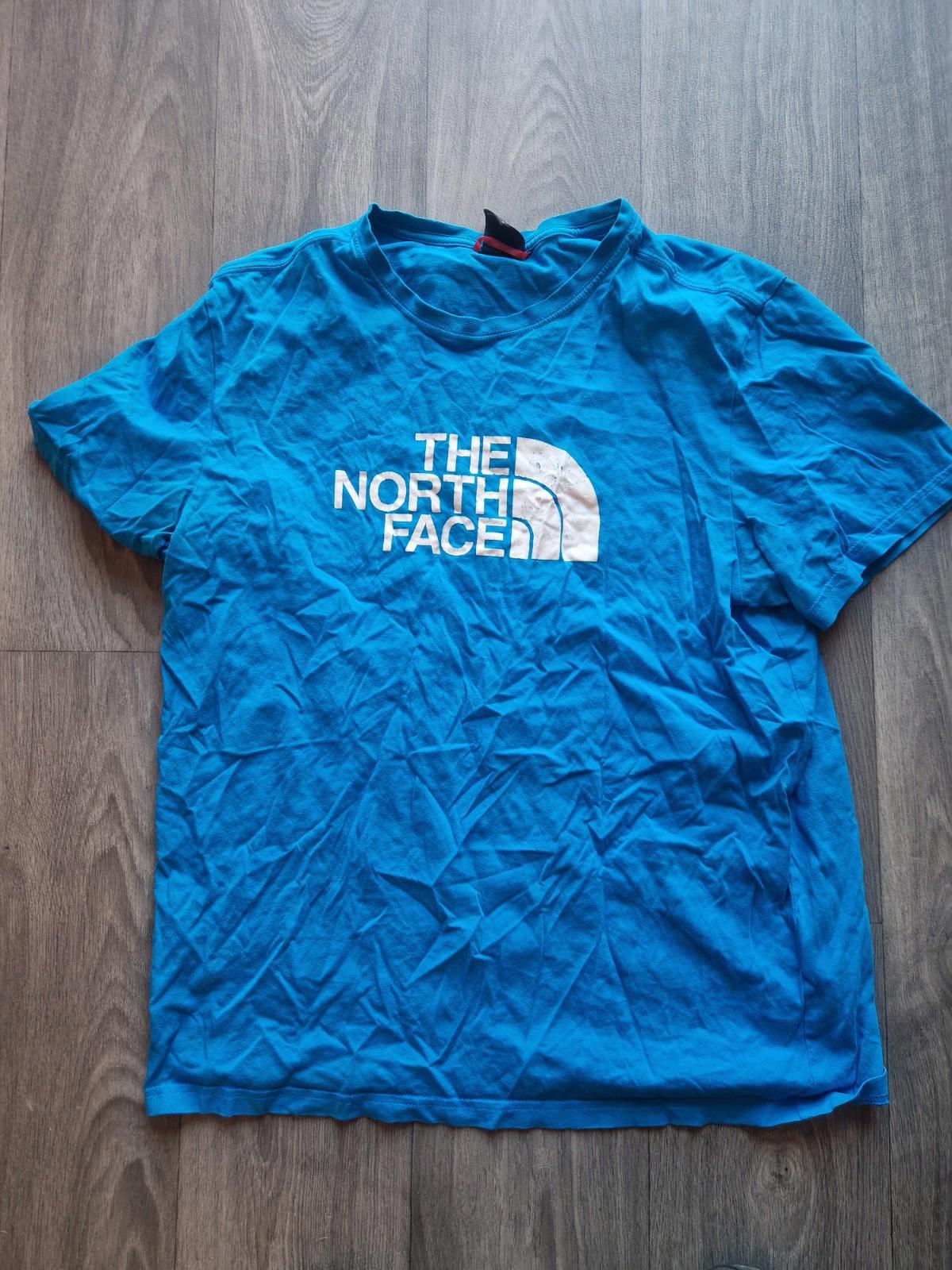 The North Face Blue Crew Neck T -shirt Front Chest Hit Womens Uk Size L