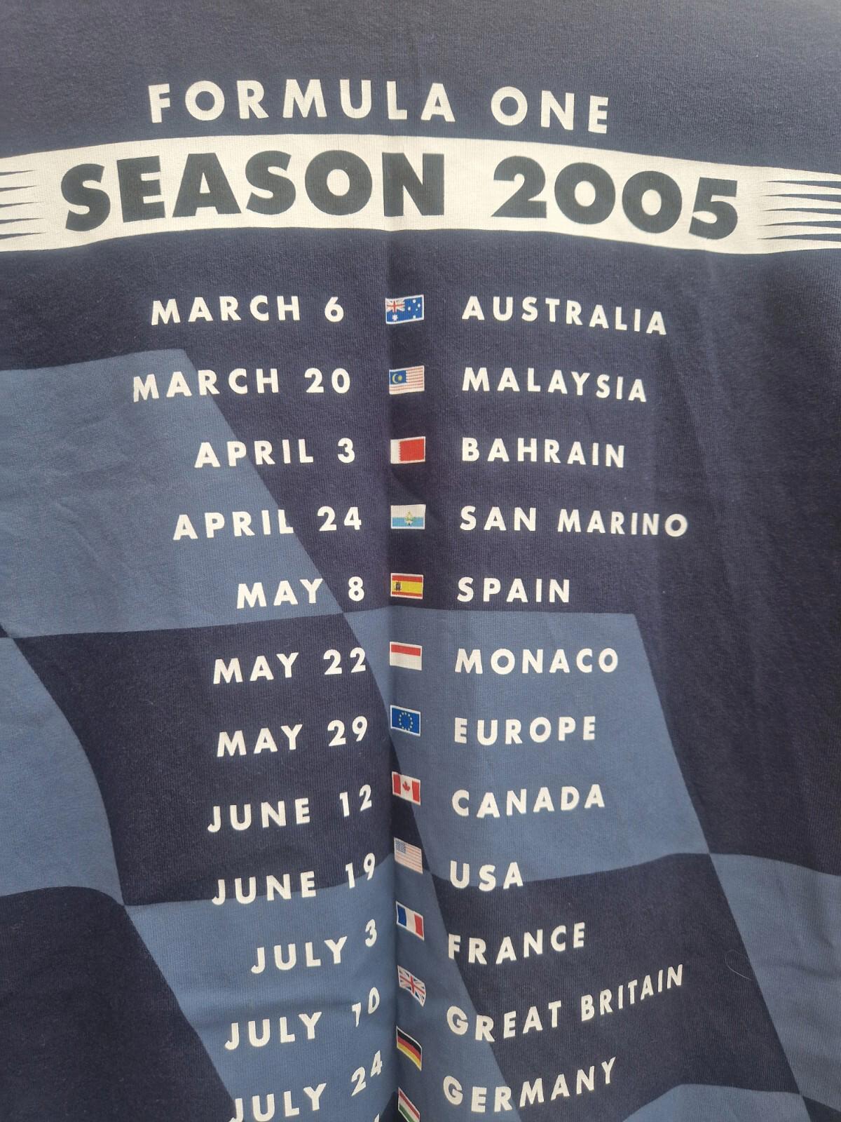 Red Bull Racing Formula One 2005 Season t-shirt uk Size L f1 Vgc