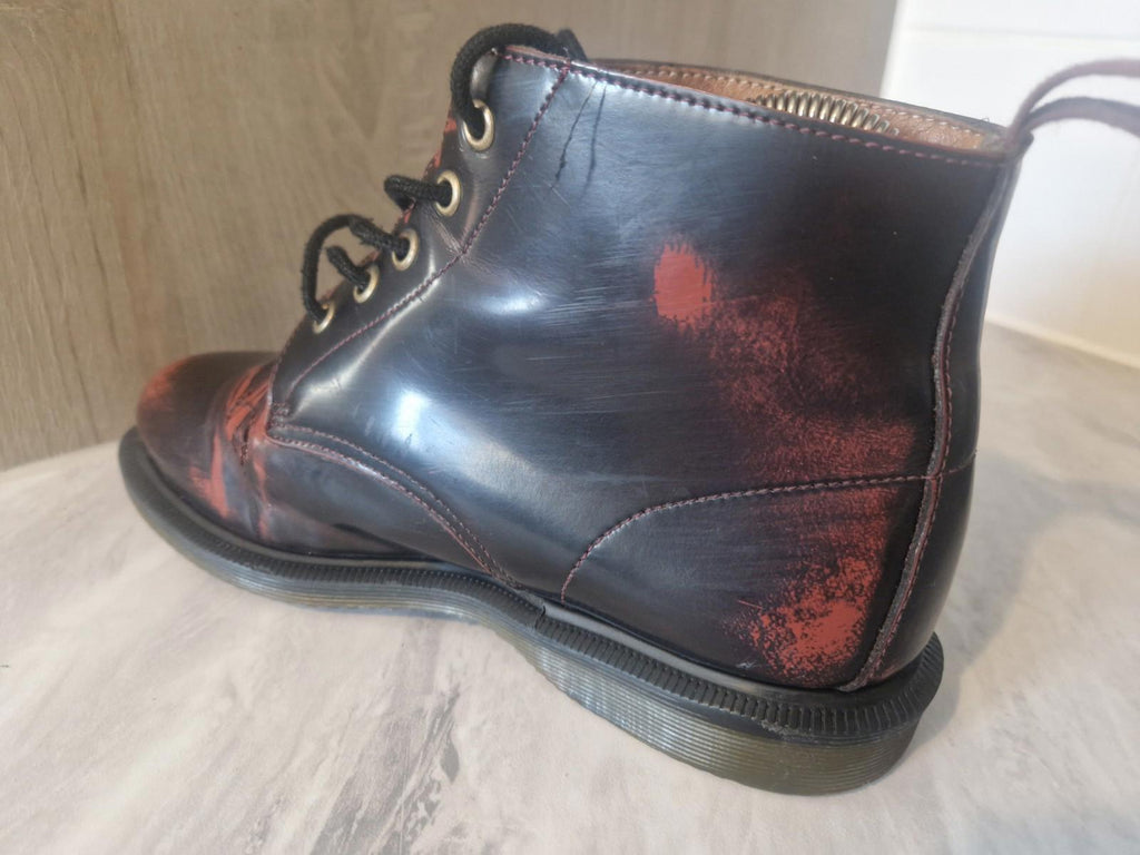 Dr Martens Emmeline UK Size 5 (EU 38) Womens Dark Red Patent Leather Boots Gc