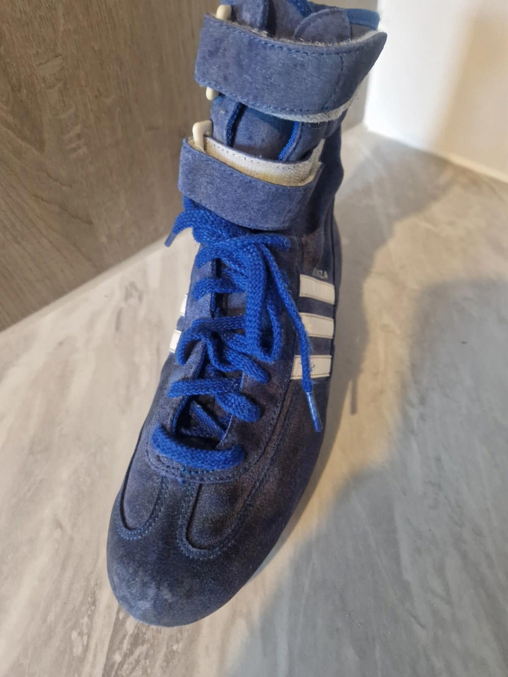 Adidas Monza Racing Driving Blue Suede Shoes Men’s Size 8 382673 Strap Well Used