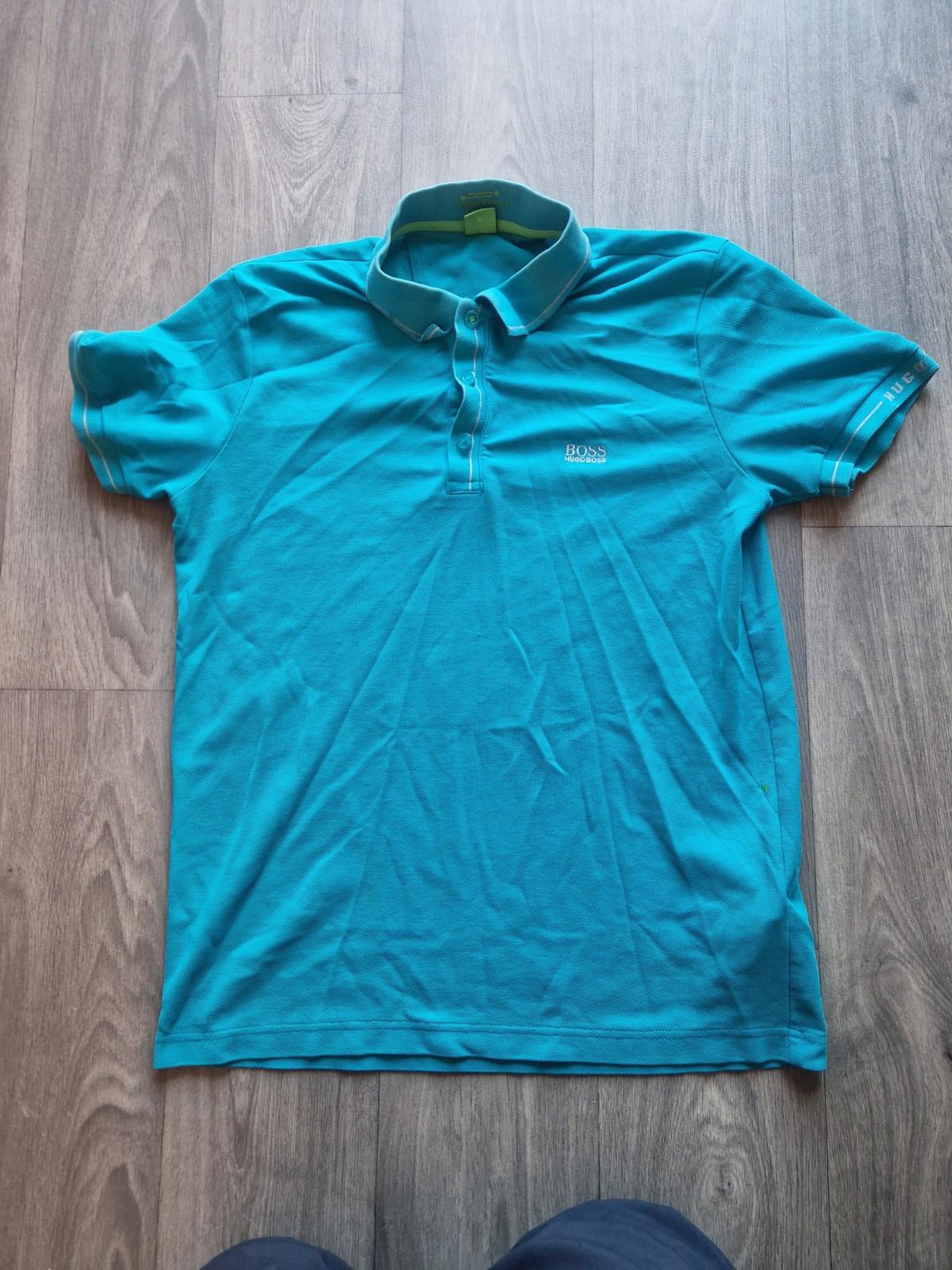 Hugo Boss Green Label Teal Blue Polo Shirt Uk Size Xl Slim Fit Vgc