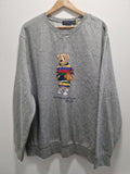 Ralph Lauren polo bear Crew Neck sweater Grey With Basketball Bear Uk Xxl  Gc