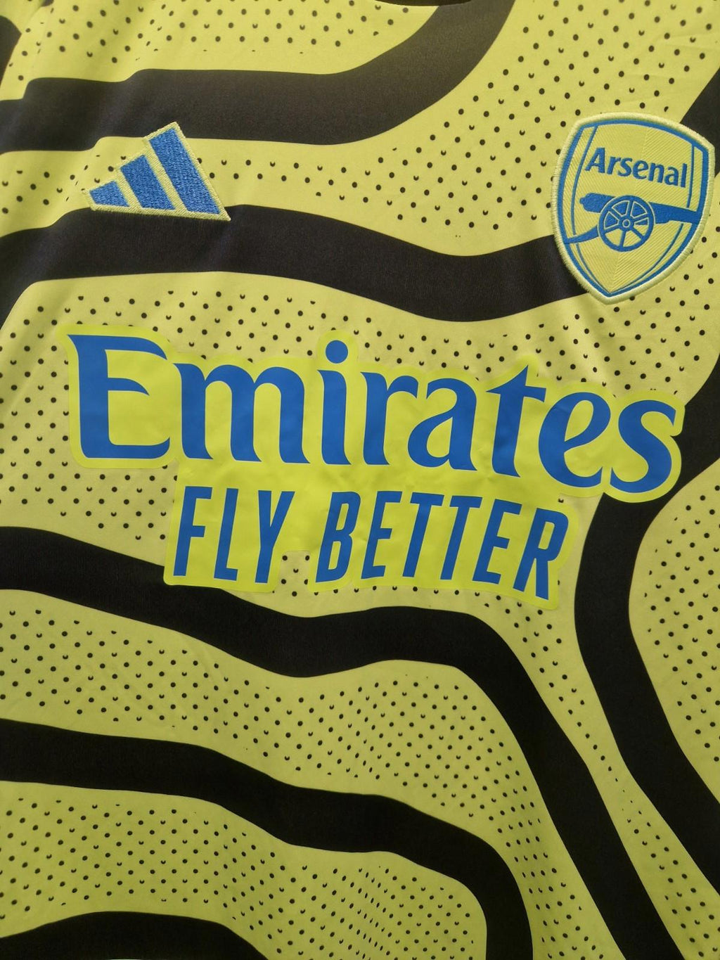 Arsenal 2023 - 2024 Yellow Adidas Away Football Shirt Jersey Uk Size L Vgc