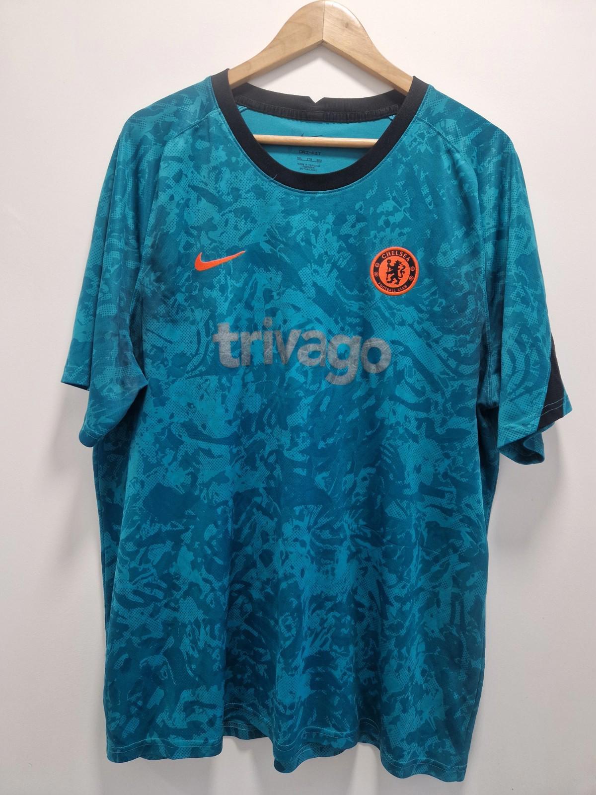 Chelsea Fc  2021/ 2022 Nike Pre Match Training Football Shirt Blue Uk Xxl