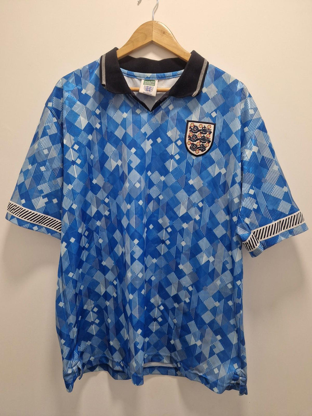 England Retro Third Football Shirt Italia 90 Score Draw World Cup Uk Xl Gc