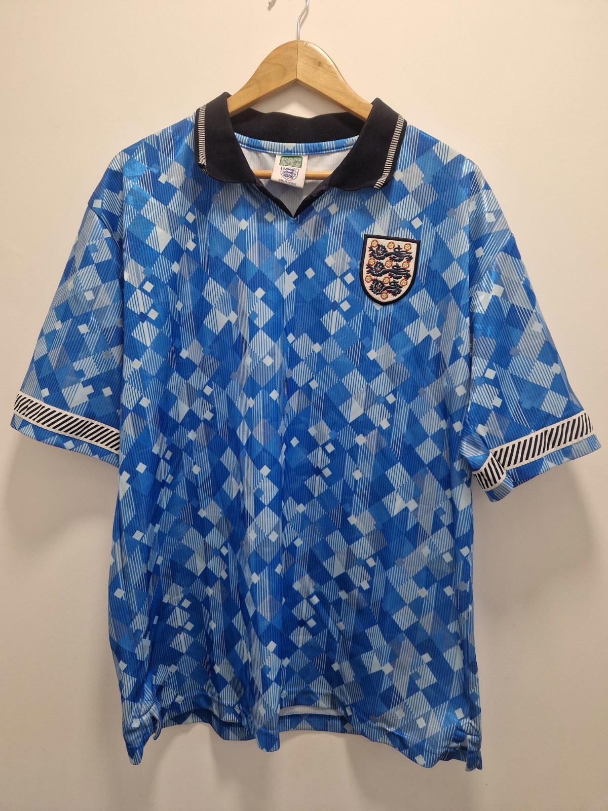 England Retro Third Football Shirt Italia 90 Score Draw World Cup Uk Xl Gc