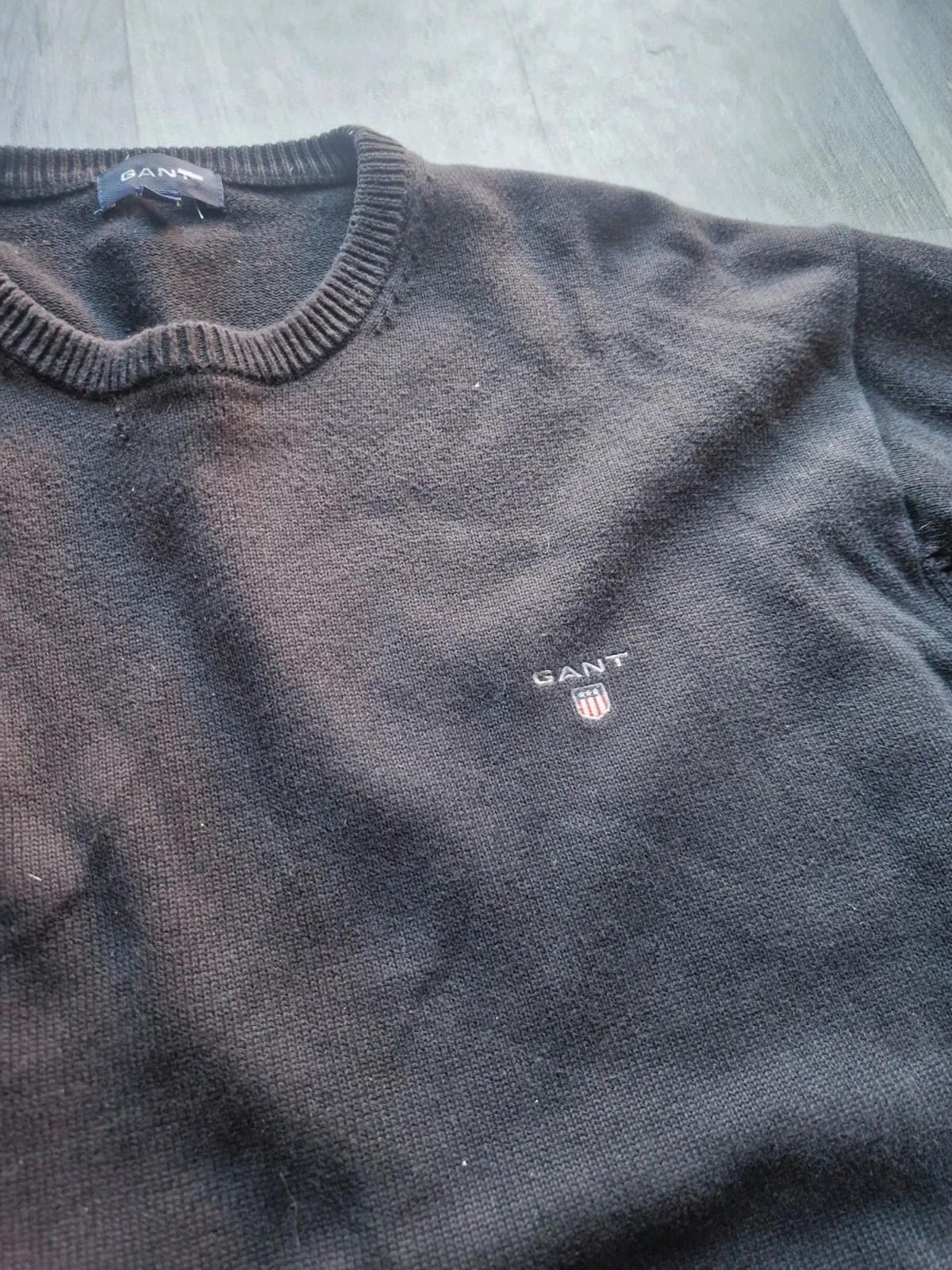Gant Black 100% Cotton  Crew Neck Jumper Uk Size Xl Gc