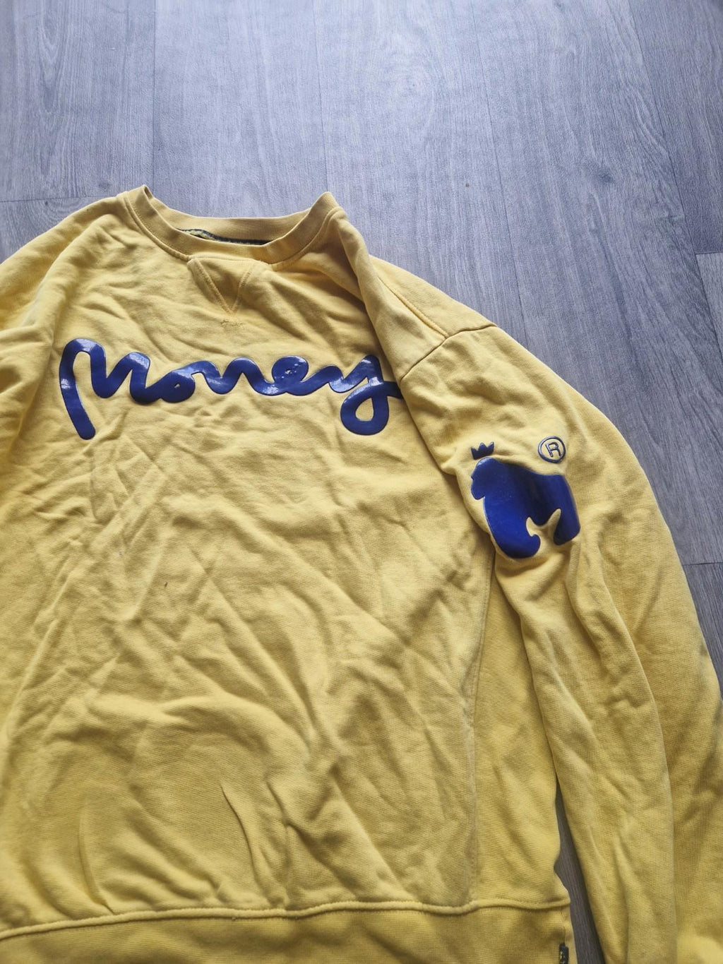 The Money Sig Ape Crew Yellow Crew Neck Sweater  Uk Xl Gc