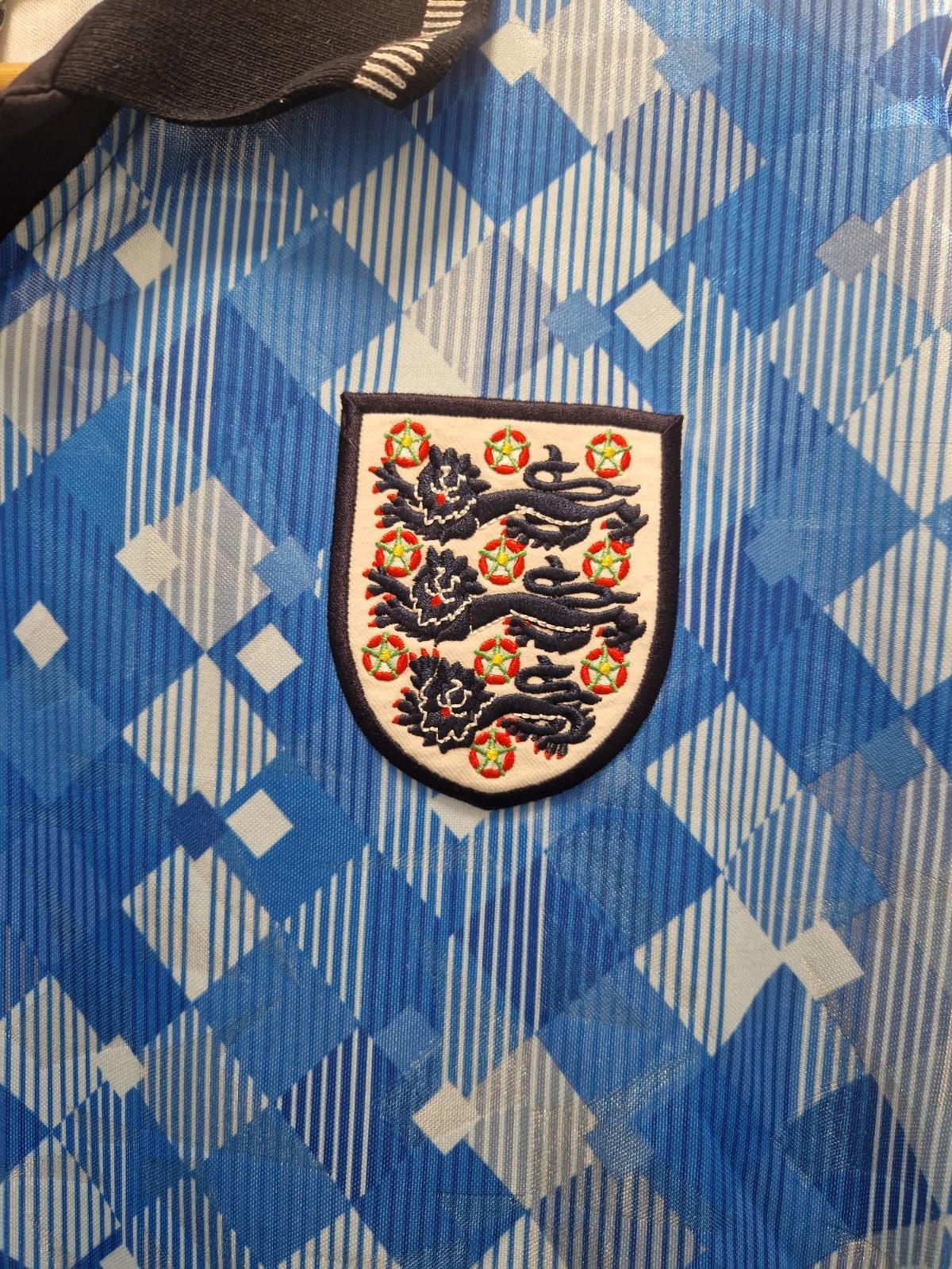 England Retro Third Football Shirt Italia 90 Score Draw World Cup Uk Xl Gc