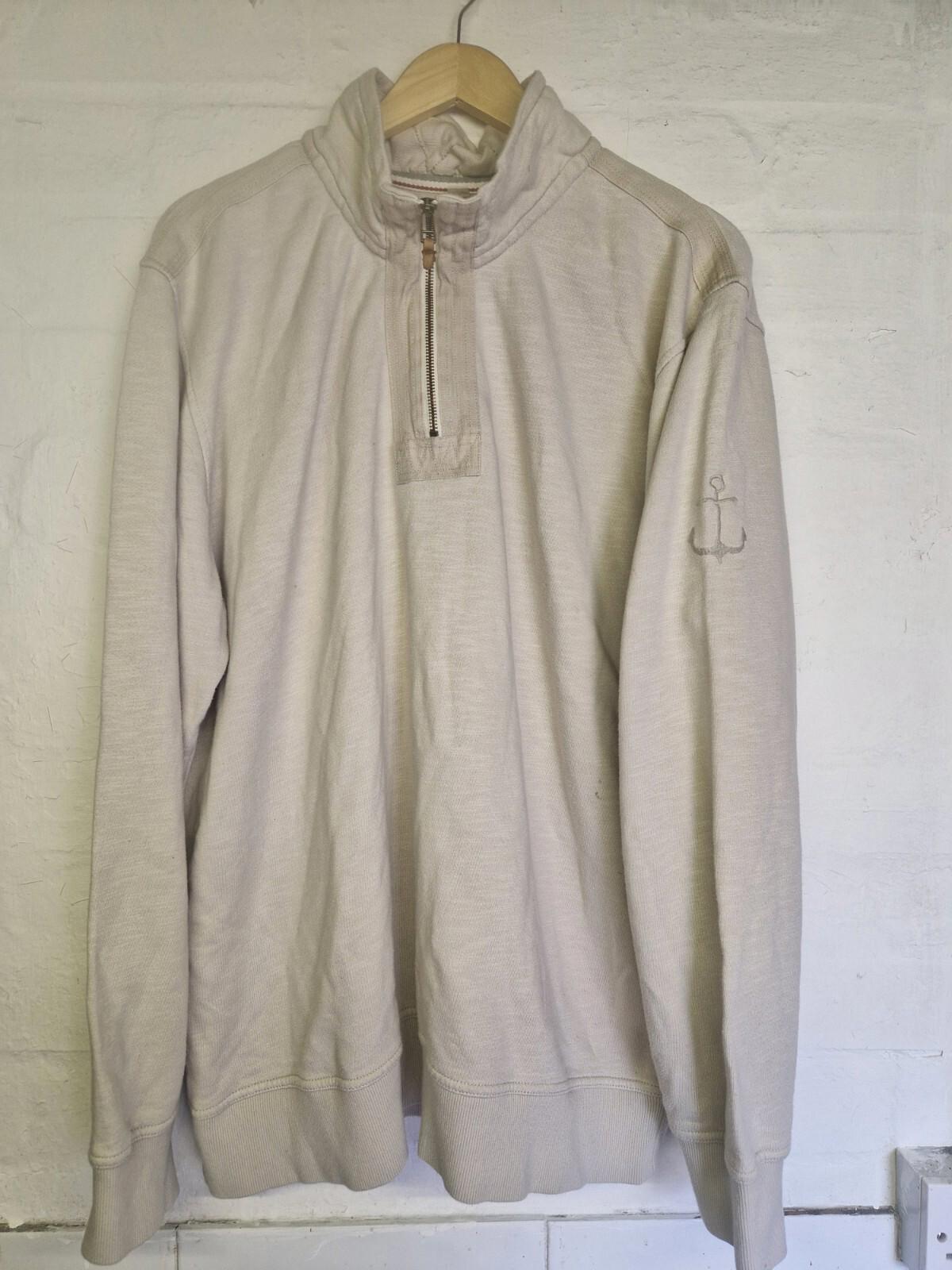 Seasalt Of Cornwall  Mens Quarter  Zip Sweater 100% Organic  Cotton  Uk Size Xl