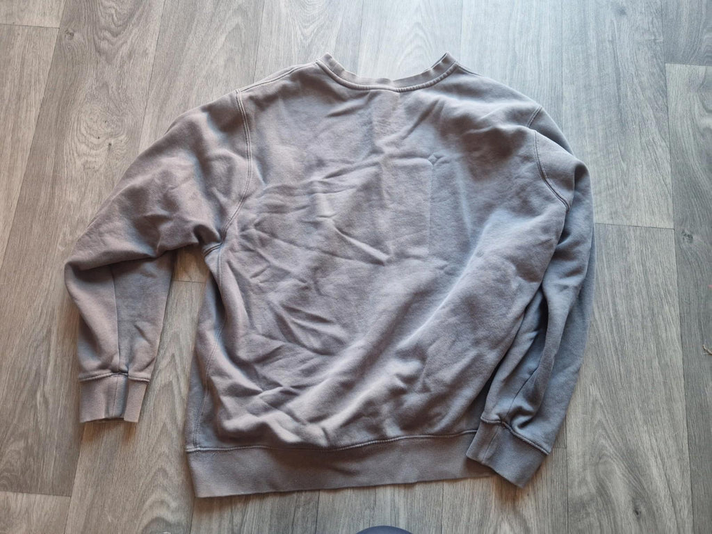 Nike Sweatshirt Mens  Grey Swoosh Crewneck Pullover Jumper/ Sweater Uk Size L Gc