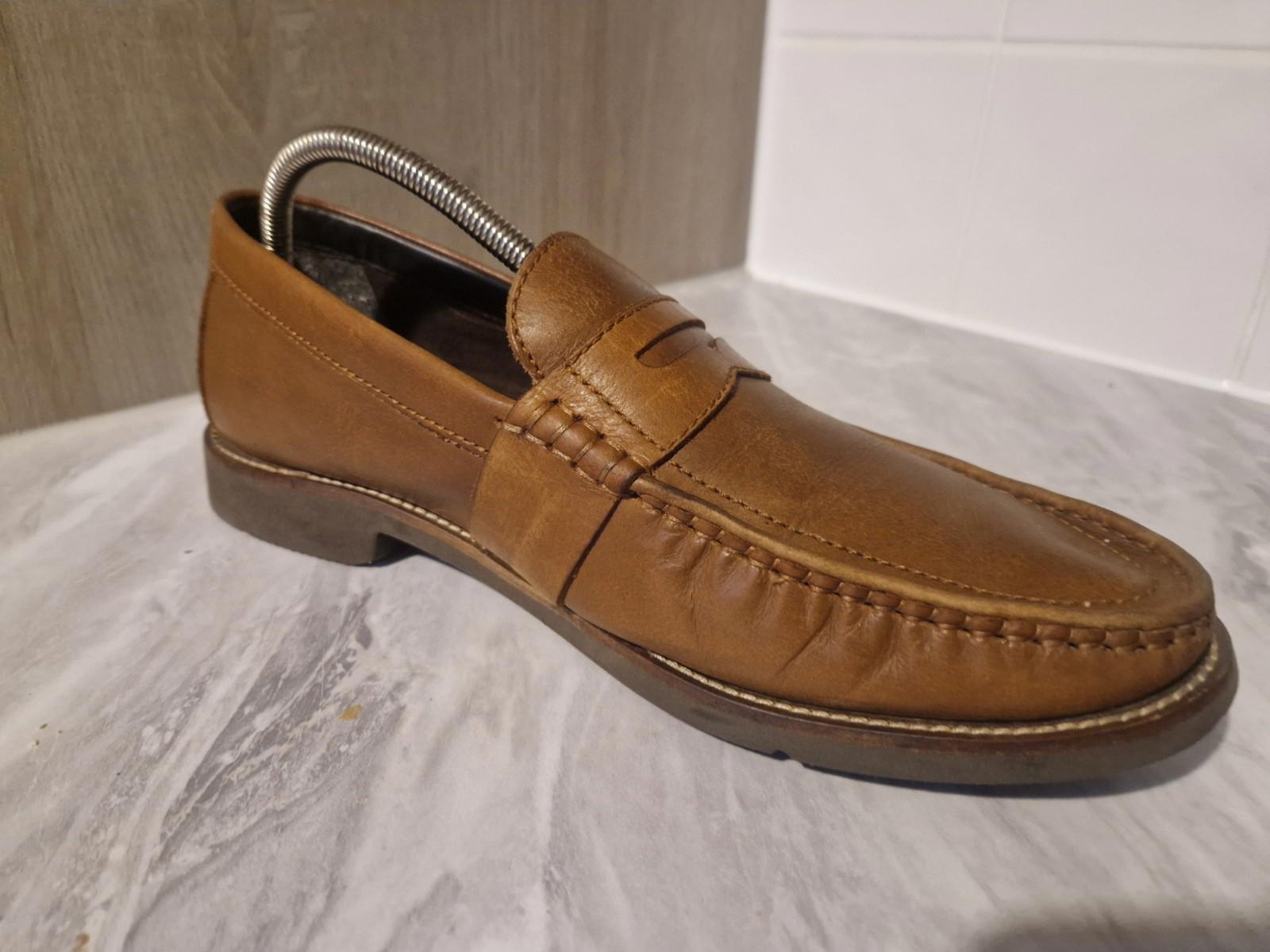 Rockport Brown Tan Leather Mens Loafers Uk Size 10.5 Gc V75688