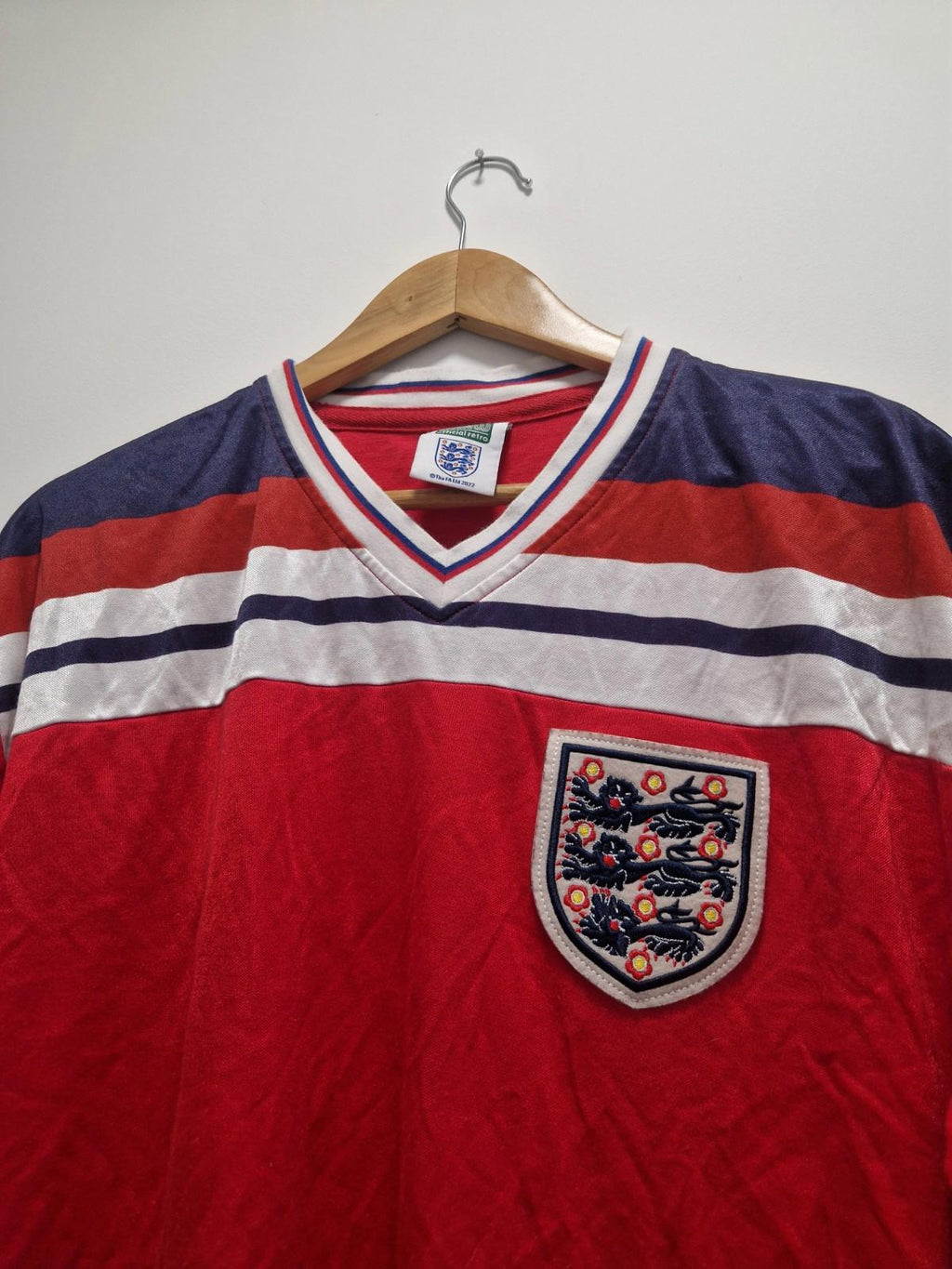 England 1982 World Cup Finals Away Retro Shirt Score Draw Label Uk Xl Gc