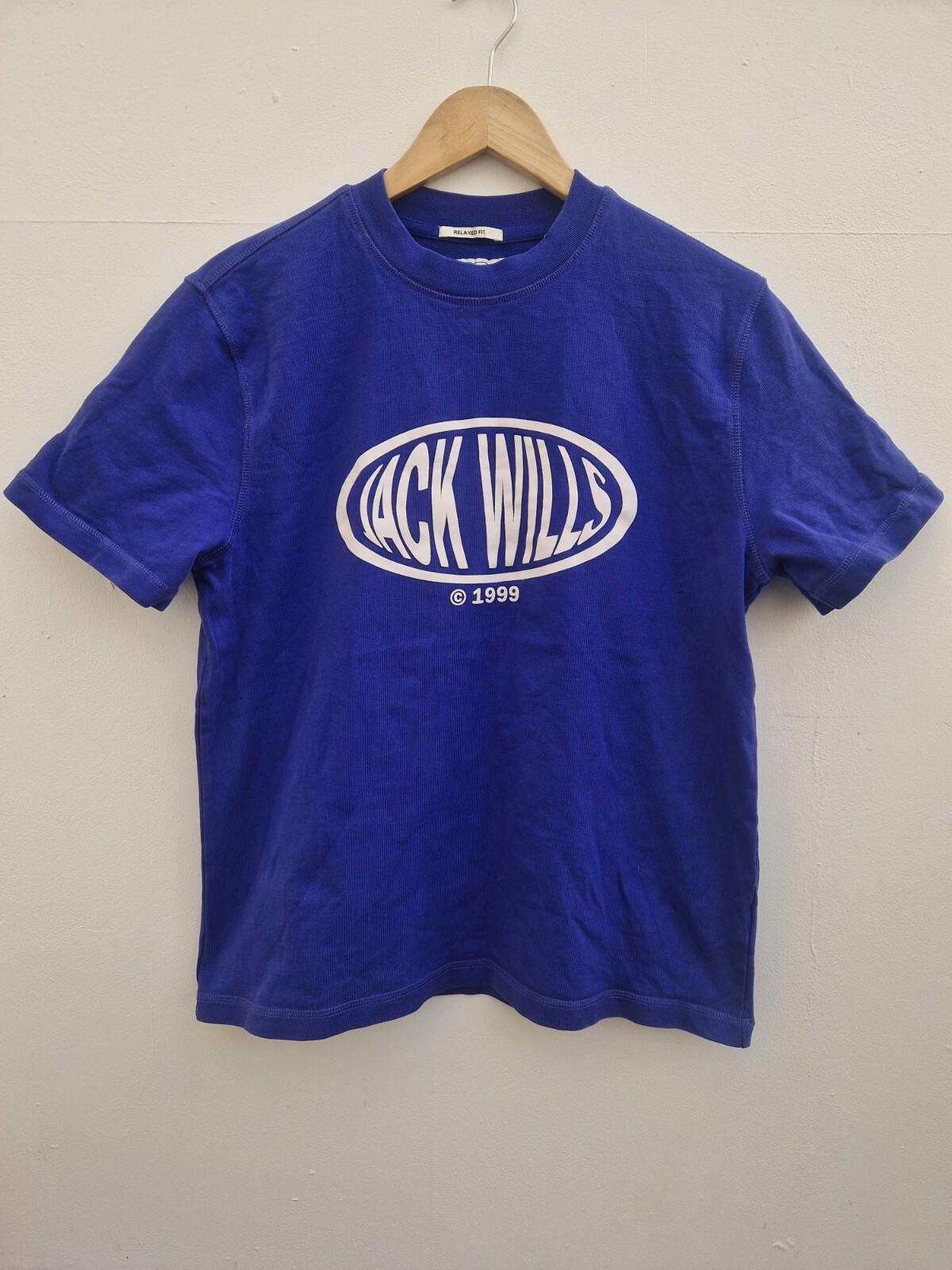 jack wills contrast graphic  tee 1999 Blue Uk Size M Gc