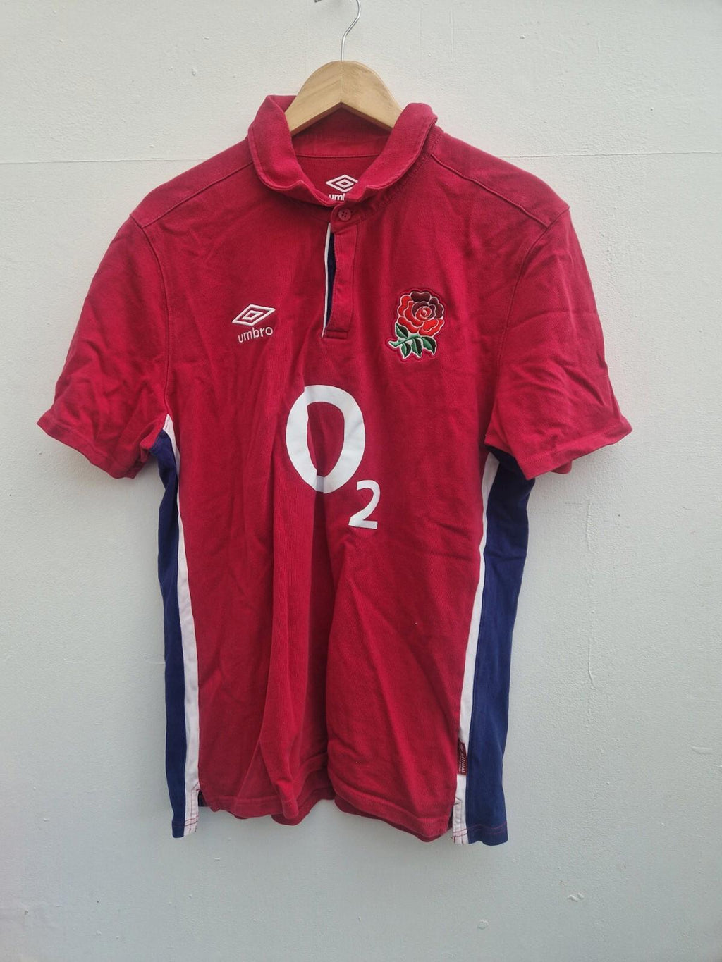 England Rugby Union Away Shirt 2021/2022 Umbro Classic Cotton Red Uk  Size Xl Gc