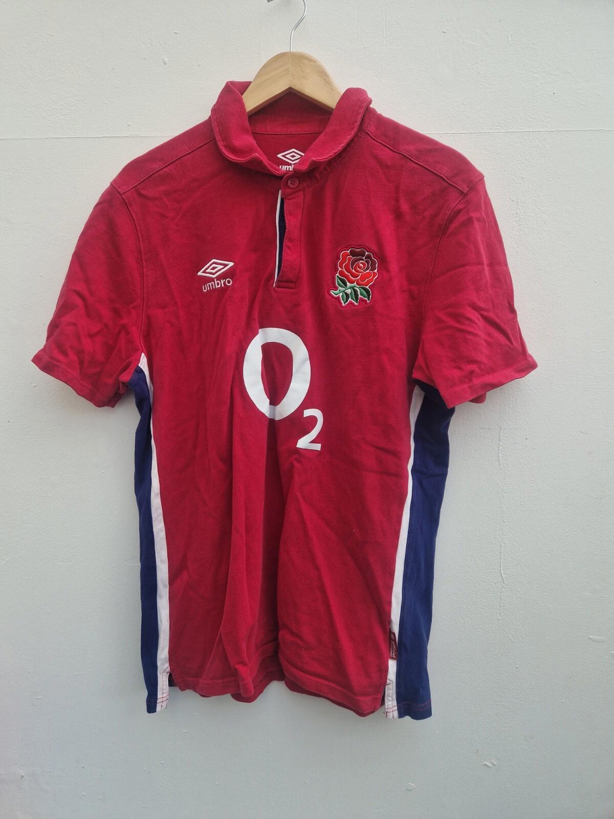 England Rugby Union Away Shirt 2021/2022 Umbro Classic Cotton Red Uk  Size Xl Gc