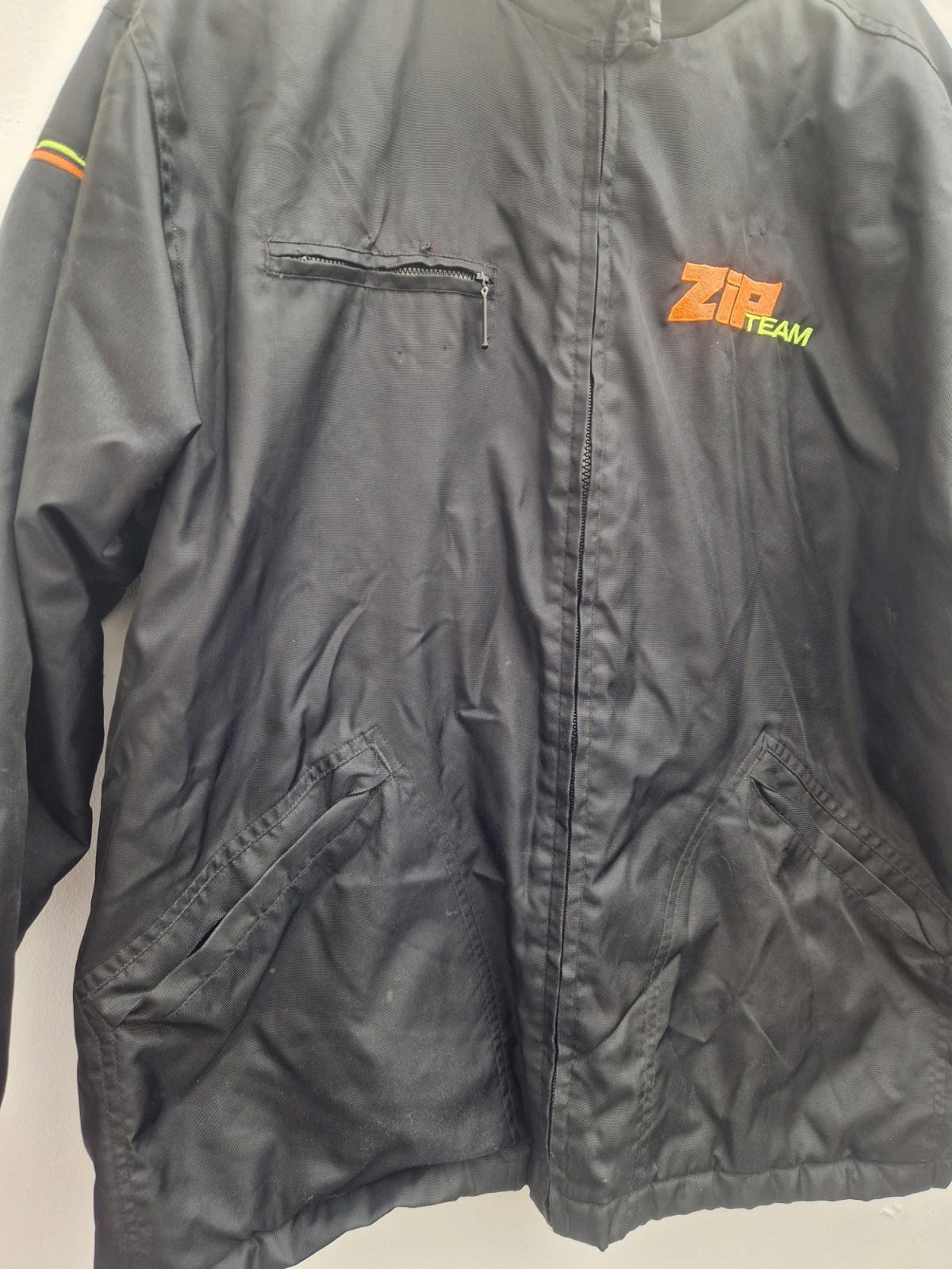 Zip Team Young Guns Go Karting Crew Fleece Lined Black Jacket  Uk Size  L Vgc