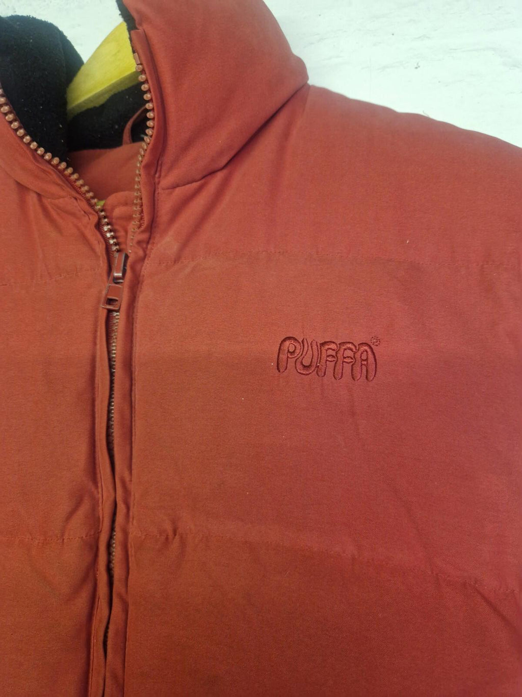 90s Red Puffa Gillet Uk Size M Pit To Pit 22.5" + 70% Down 30% Feather