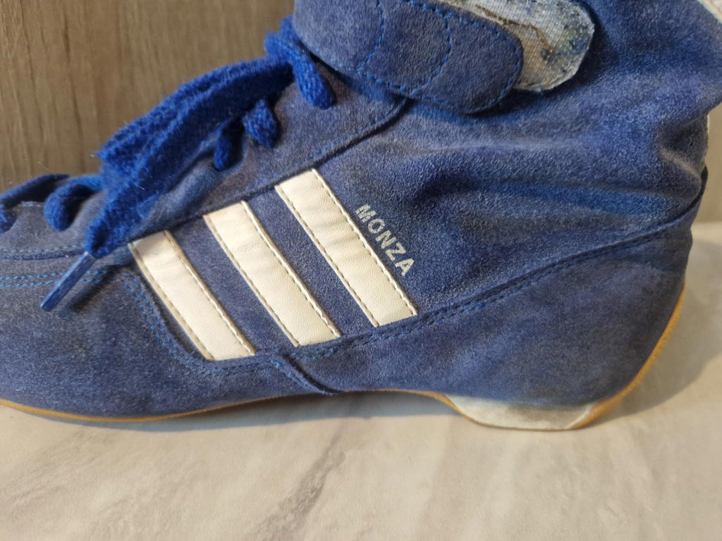 Adidas Monza Racing Driving Blue Suede Shoes Men’s Size 8 382673 Strap Well Used