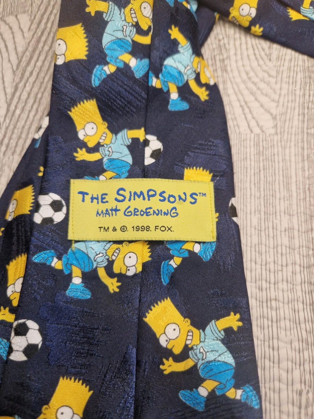 The Simpsons Vintage 1998 Matt Groening (Bart Simpson Football) Polyester Tie