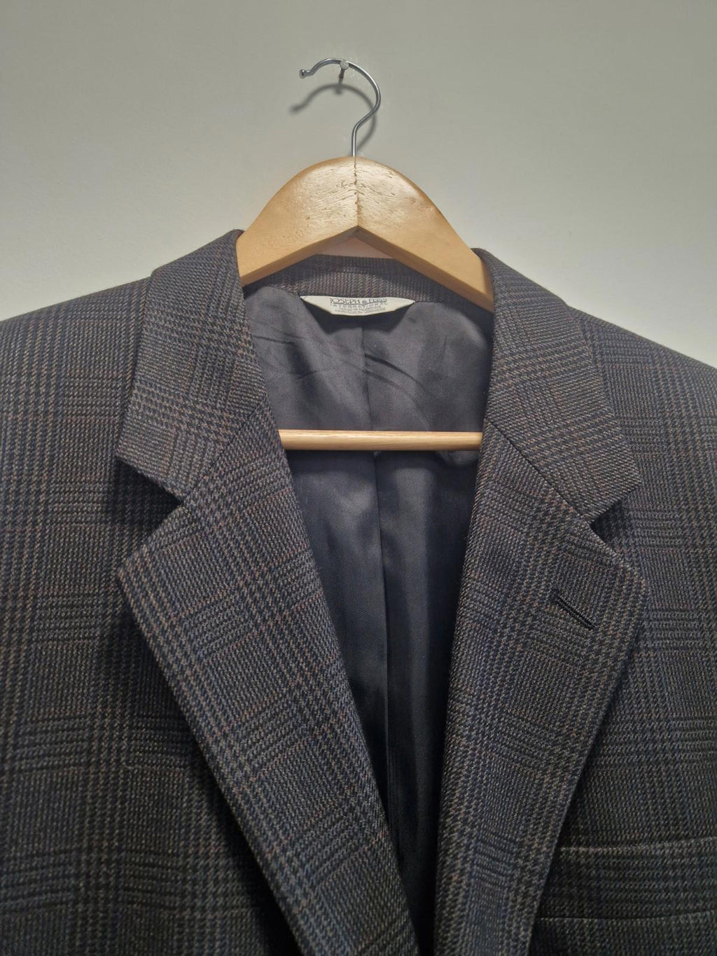 Joseph & feiss International Moore grey plaid wool blazer Jacket Uk M
